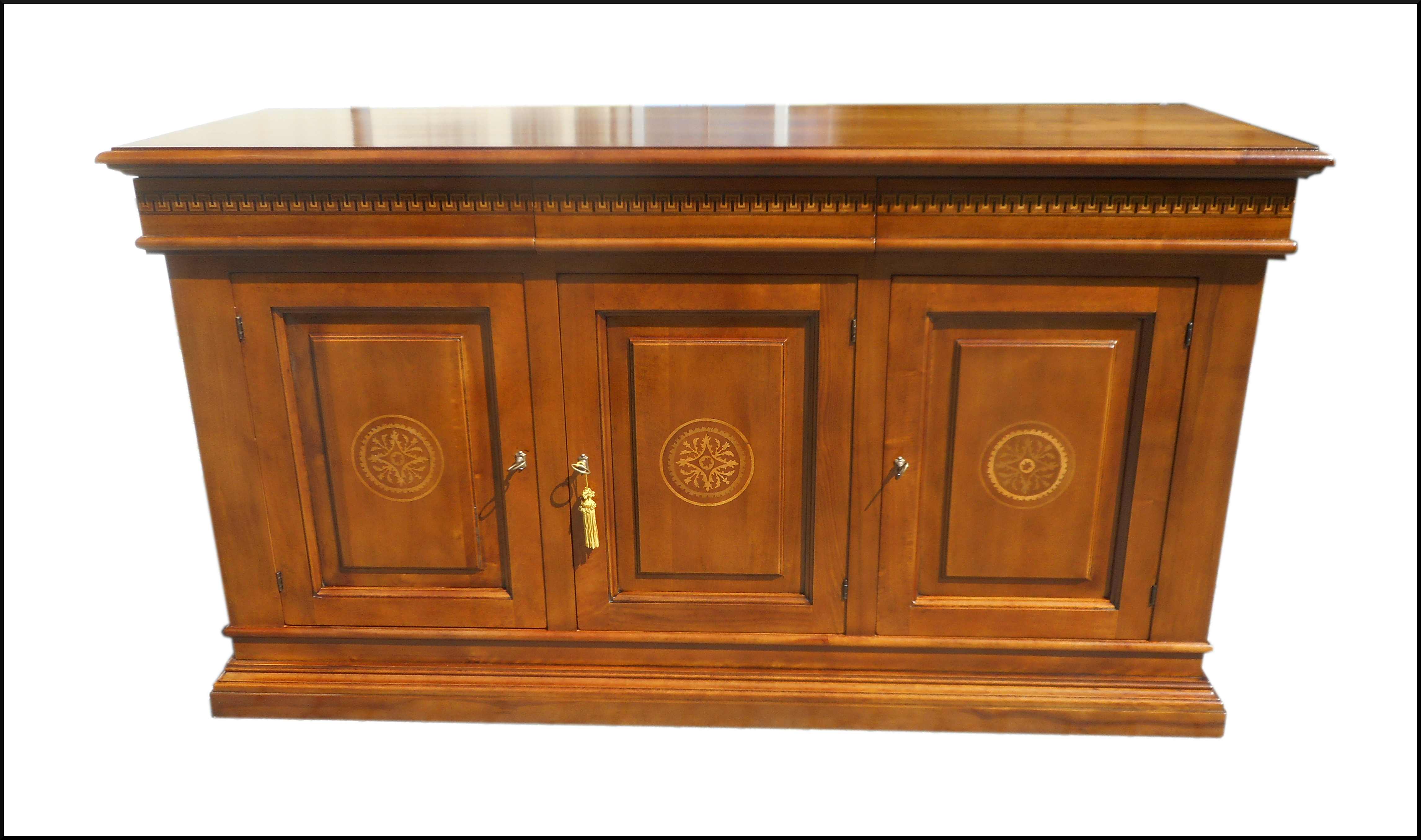 CREDENZA CLASSICA TRE PORTE IN NOCE