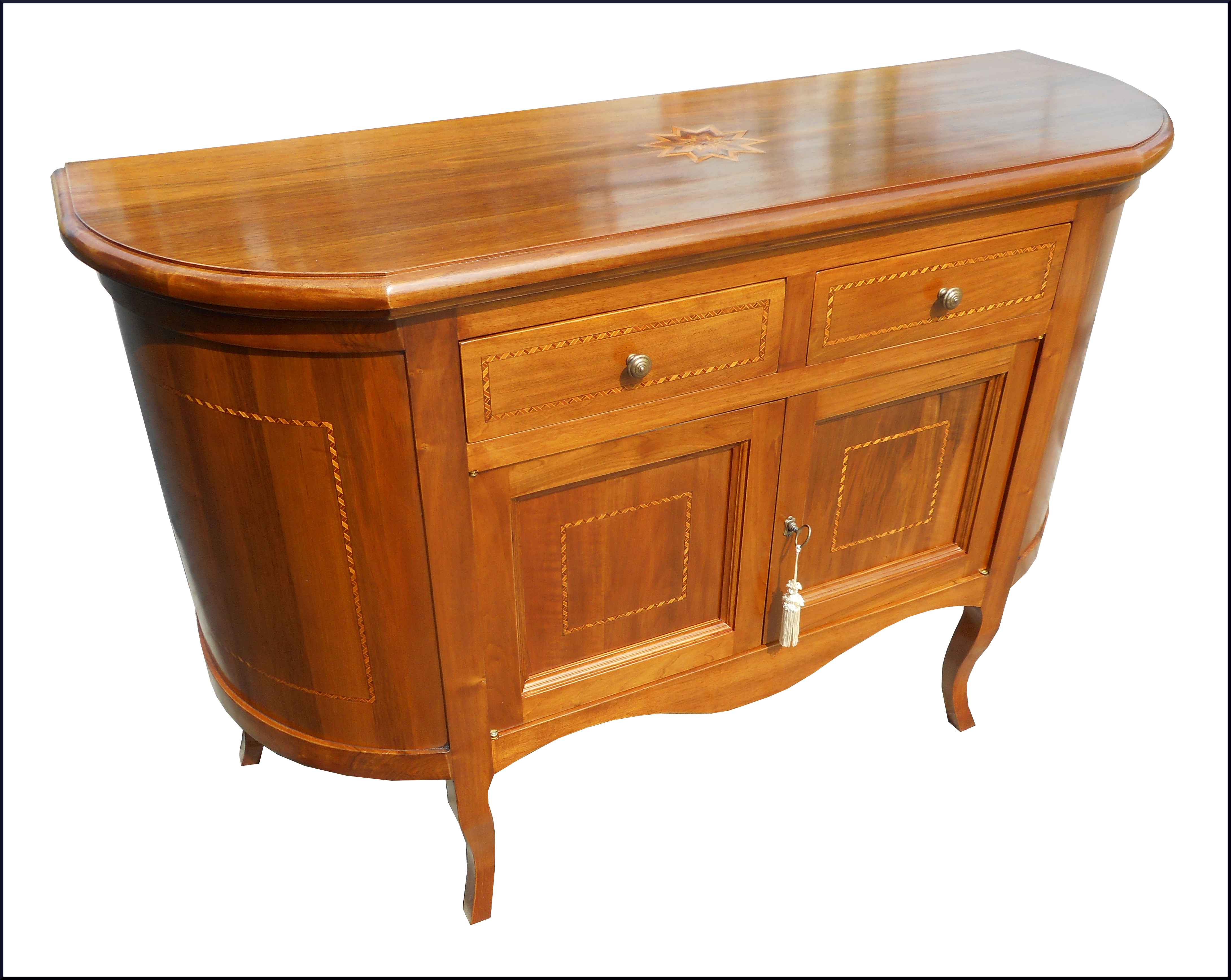 ELEGANTE CREDENZA DEMILUNE INTARSIATA