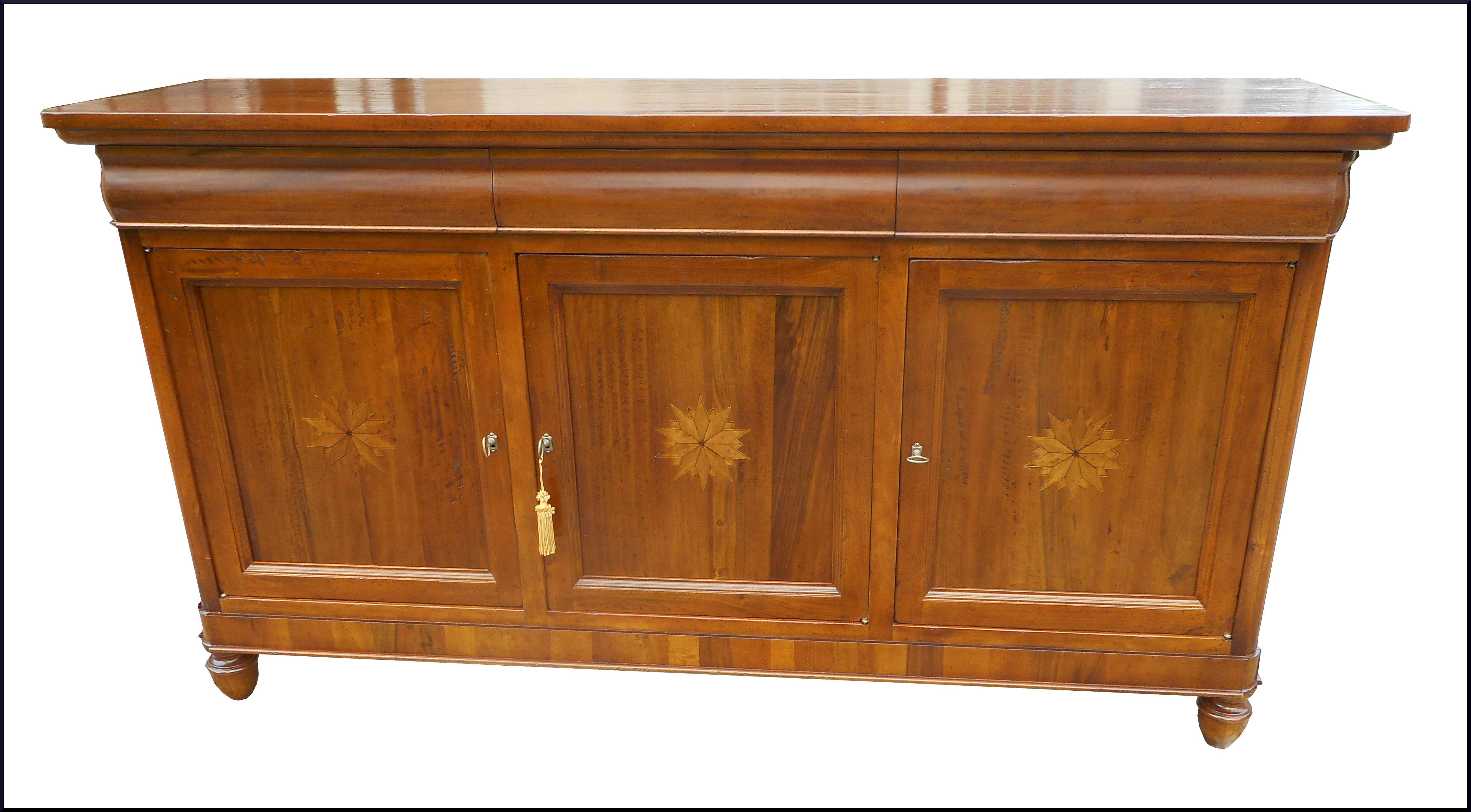 CREDENZA LUIGI FILIPPO INTARSIATA