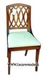 Sedia con schienale a treccia