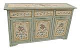 Credenza 3 porte dipinta con motivi floreali