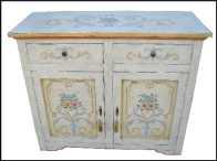 Mobili decorati:credenzina 2 porte greche e fiori