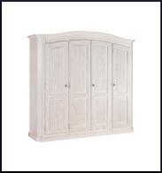Armadio laccato bianco spazzolato 4 porte