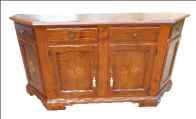 Credenza scantonata con intarsio stella