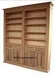 Mobili classici su misura: libreria 4 porte noce