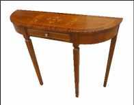 Consolle classica mezzaluna con intarsi