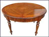 Elegante tavolo ovale classico apribile intarsiato