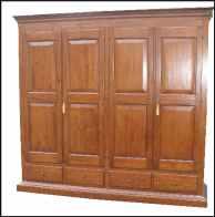 Elegante armadio 4 porte in legno anticato
