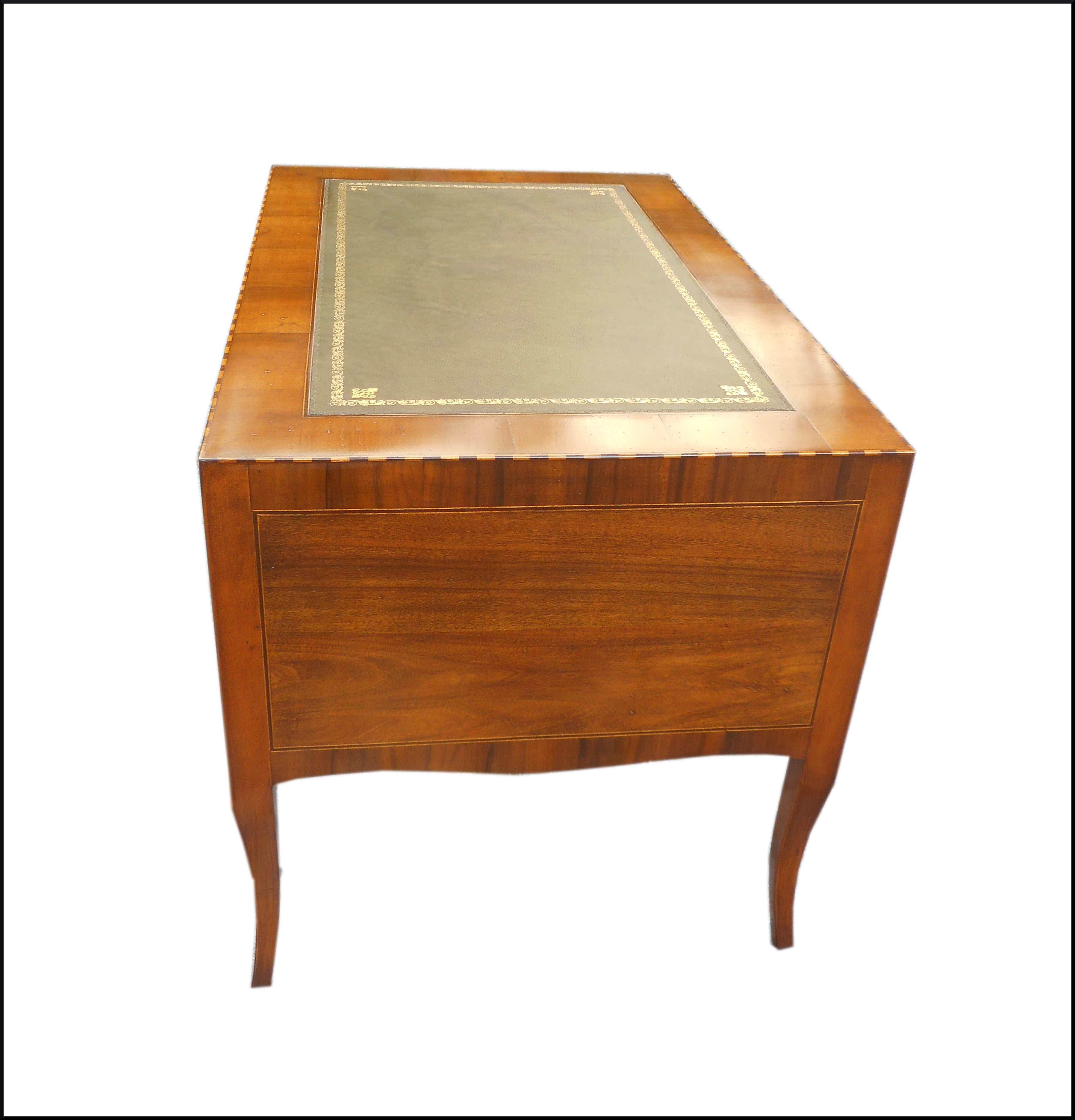 Scrivania con piano in pelle e pianetto estraibile