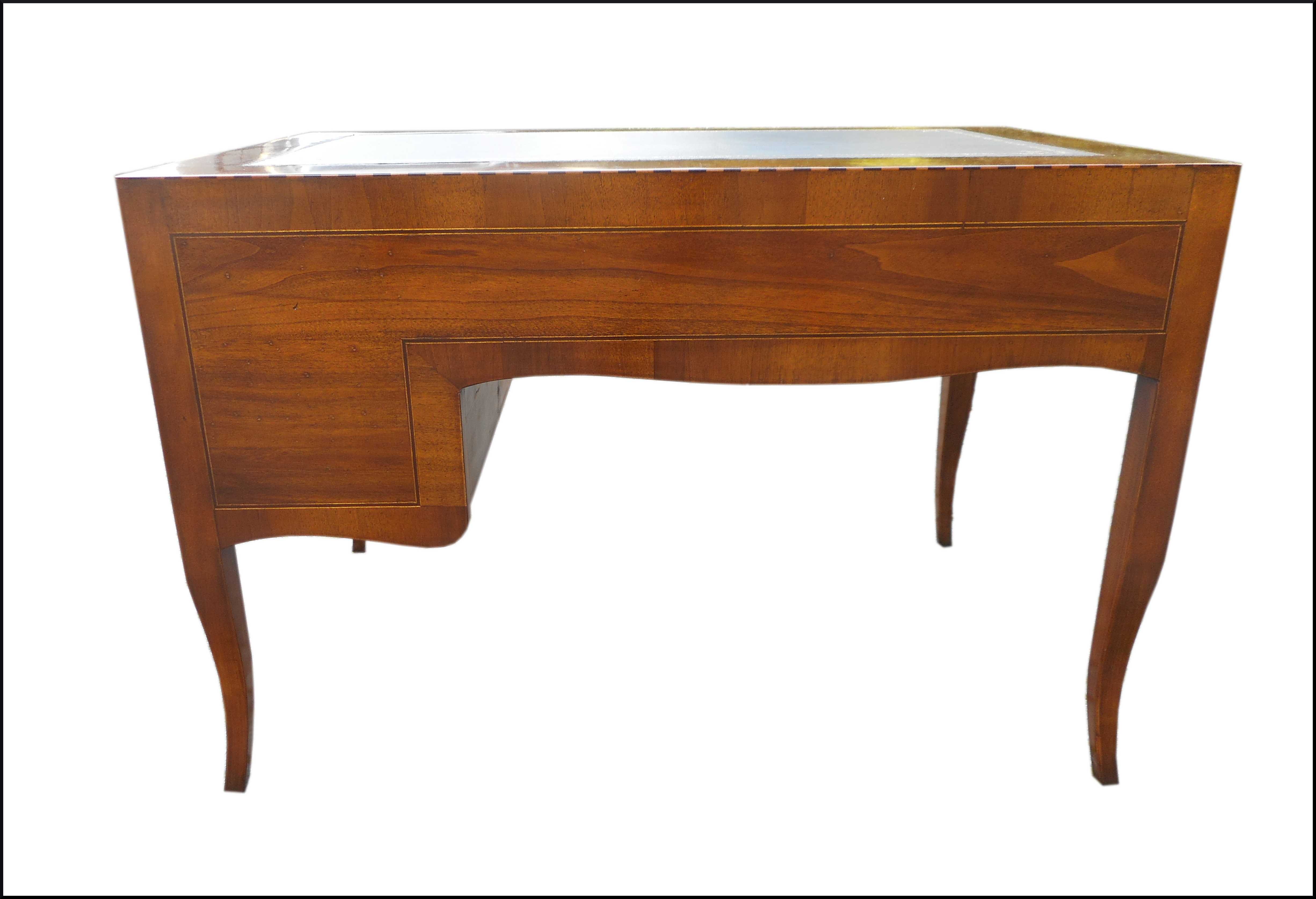 Scrivania con piano in pelle e pianetto estraibile