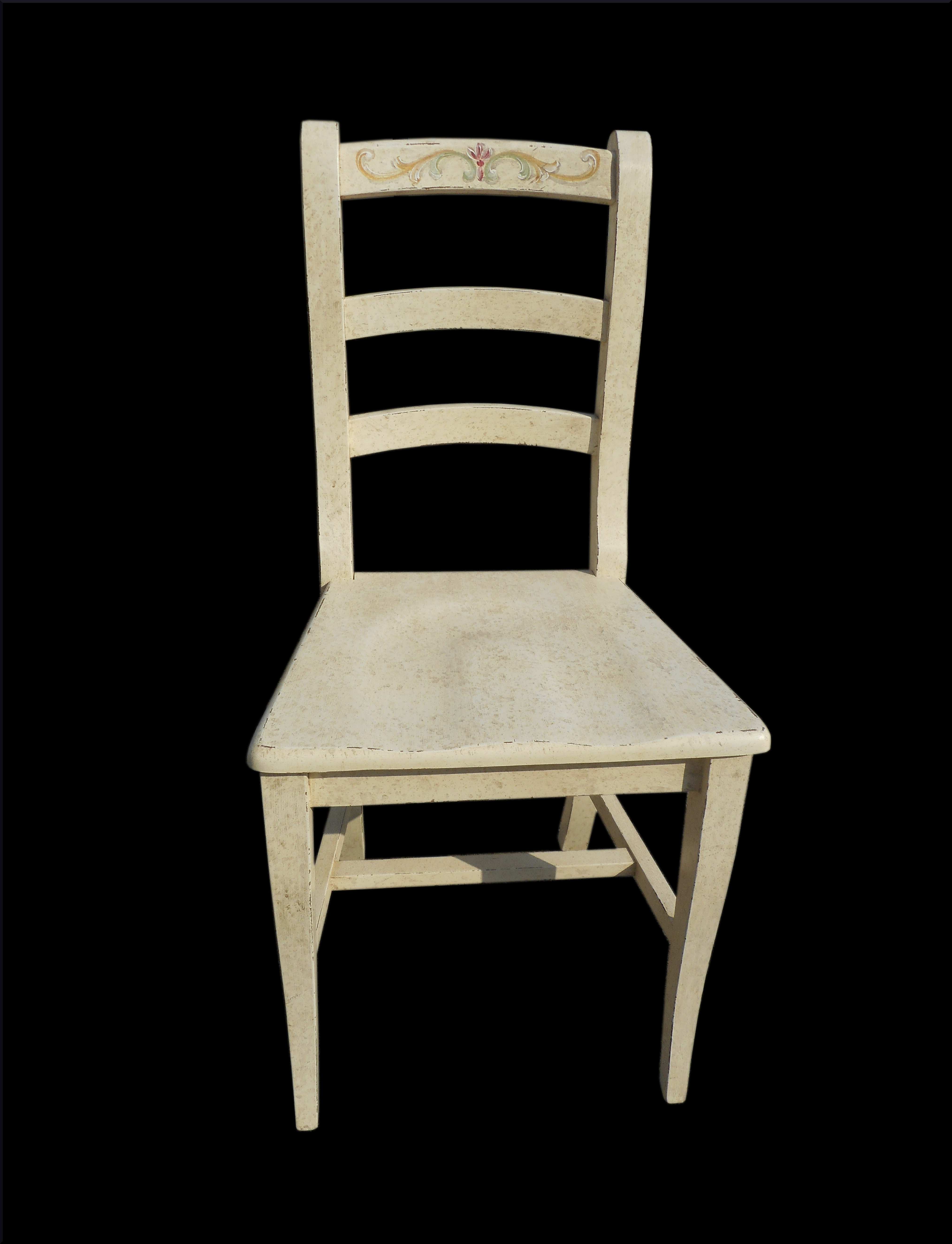 Sedia dipinta a mano con decori