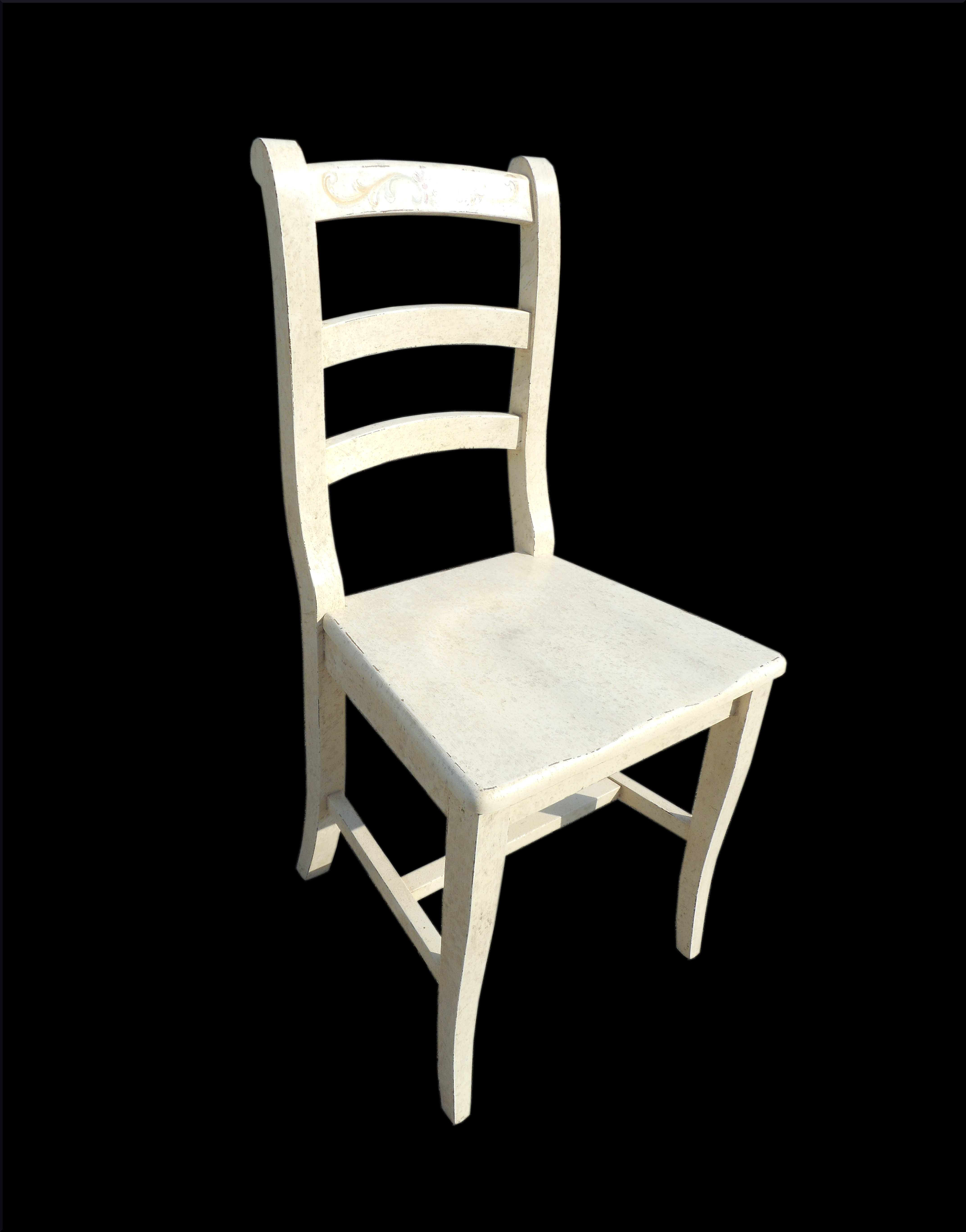 Sedia dipinta a mano con decori