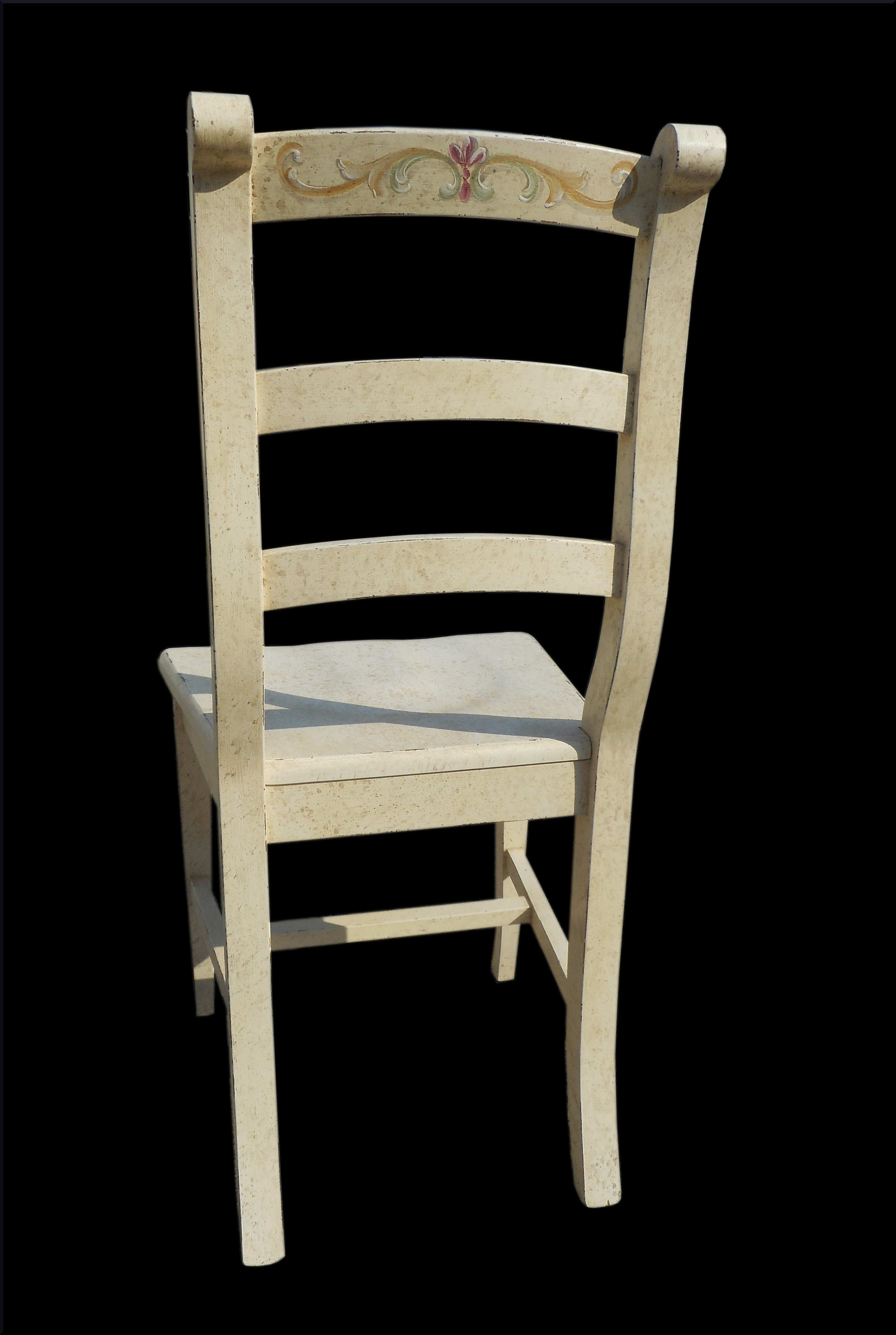 Sedia dipinta a mano con decori