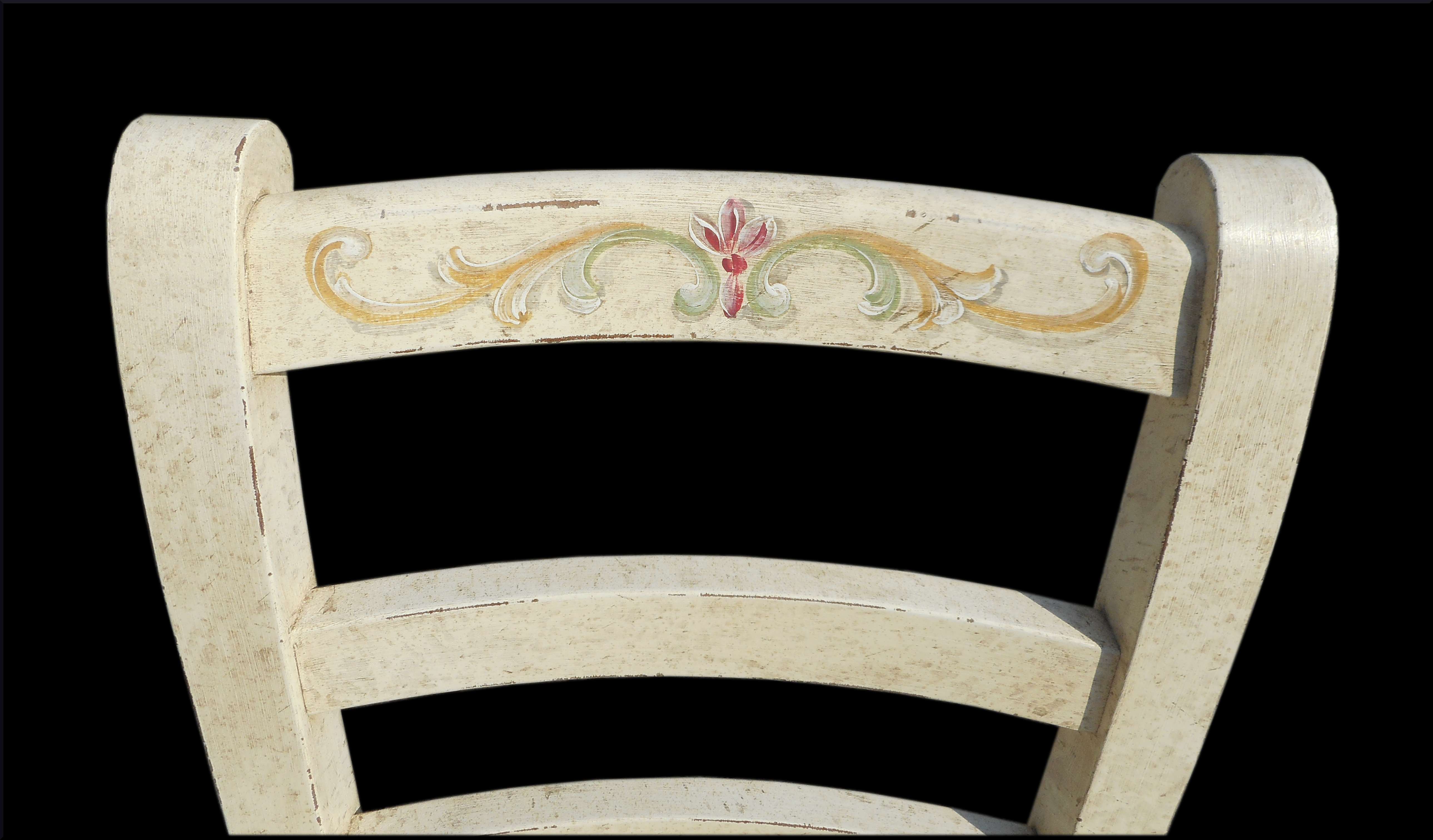 Sedia dipinta a mano con decori