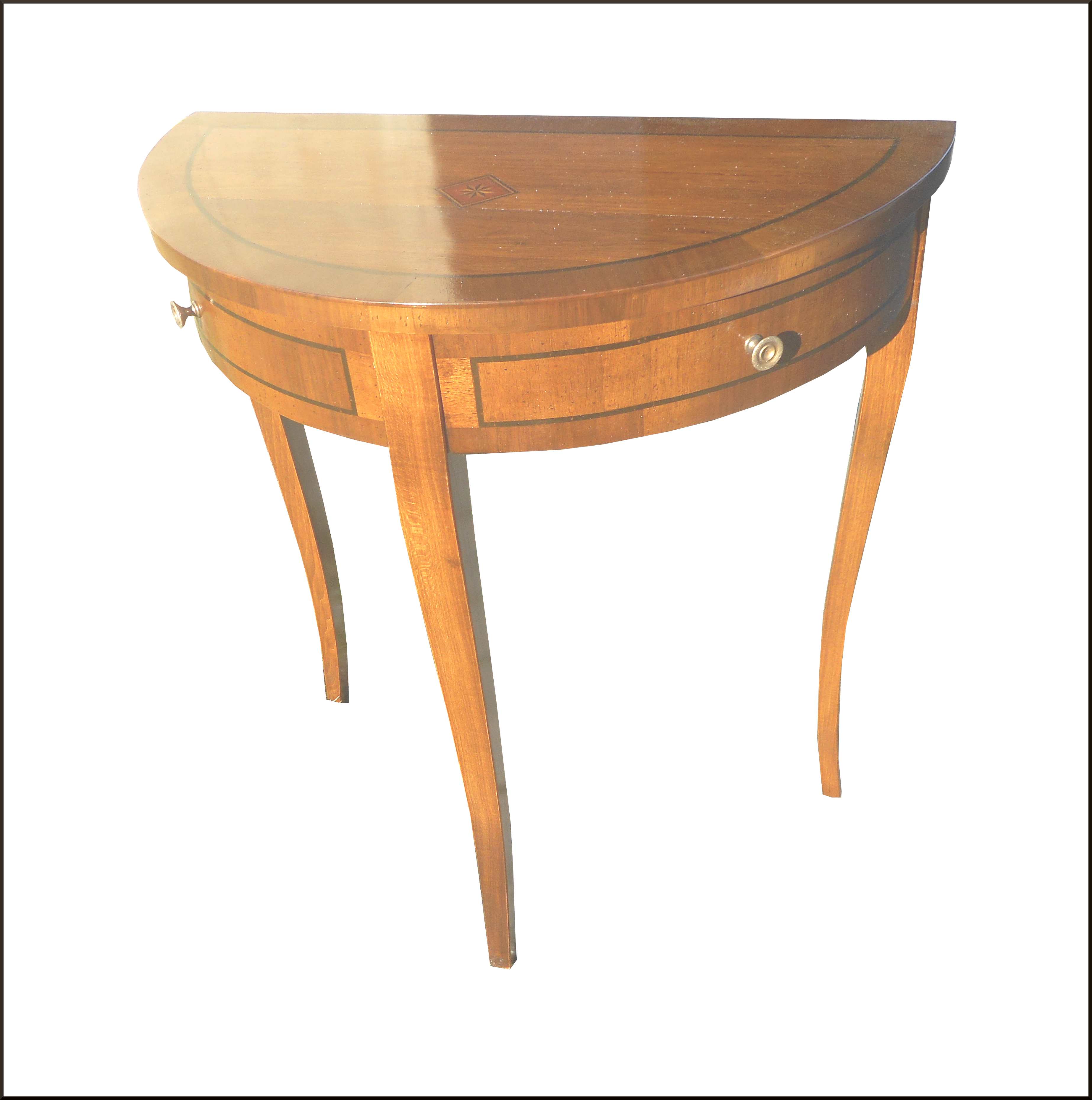 Tavolino demilune da ingresso con cassetti