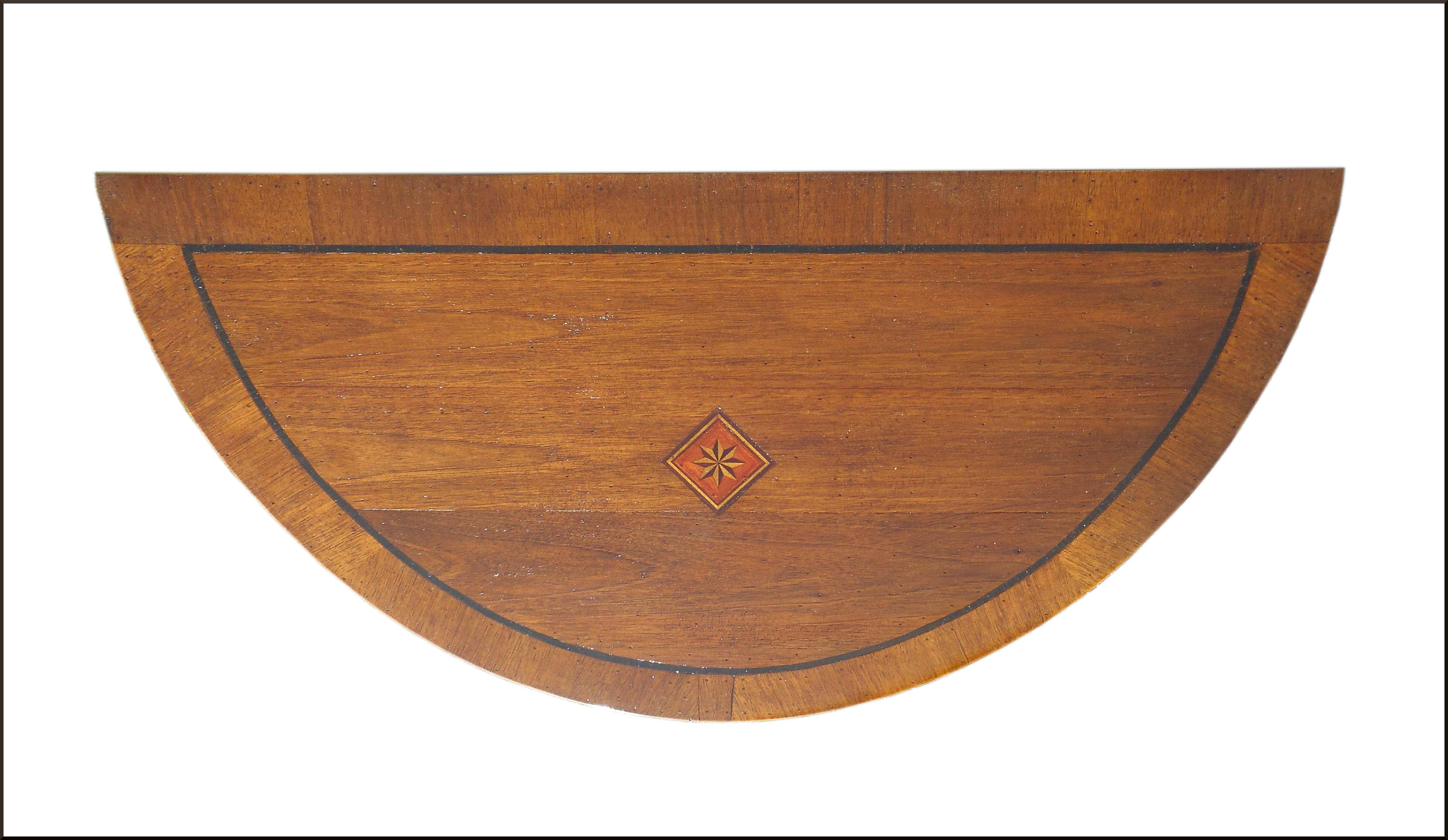 Tavolino demilune da ingresso con cassetti