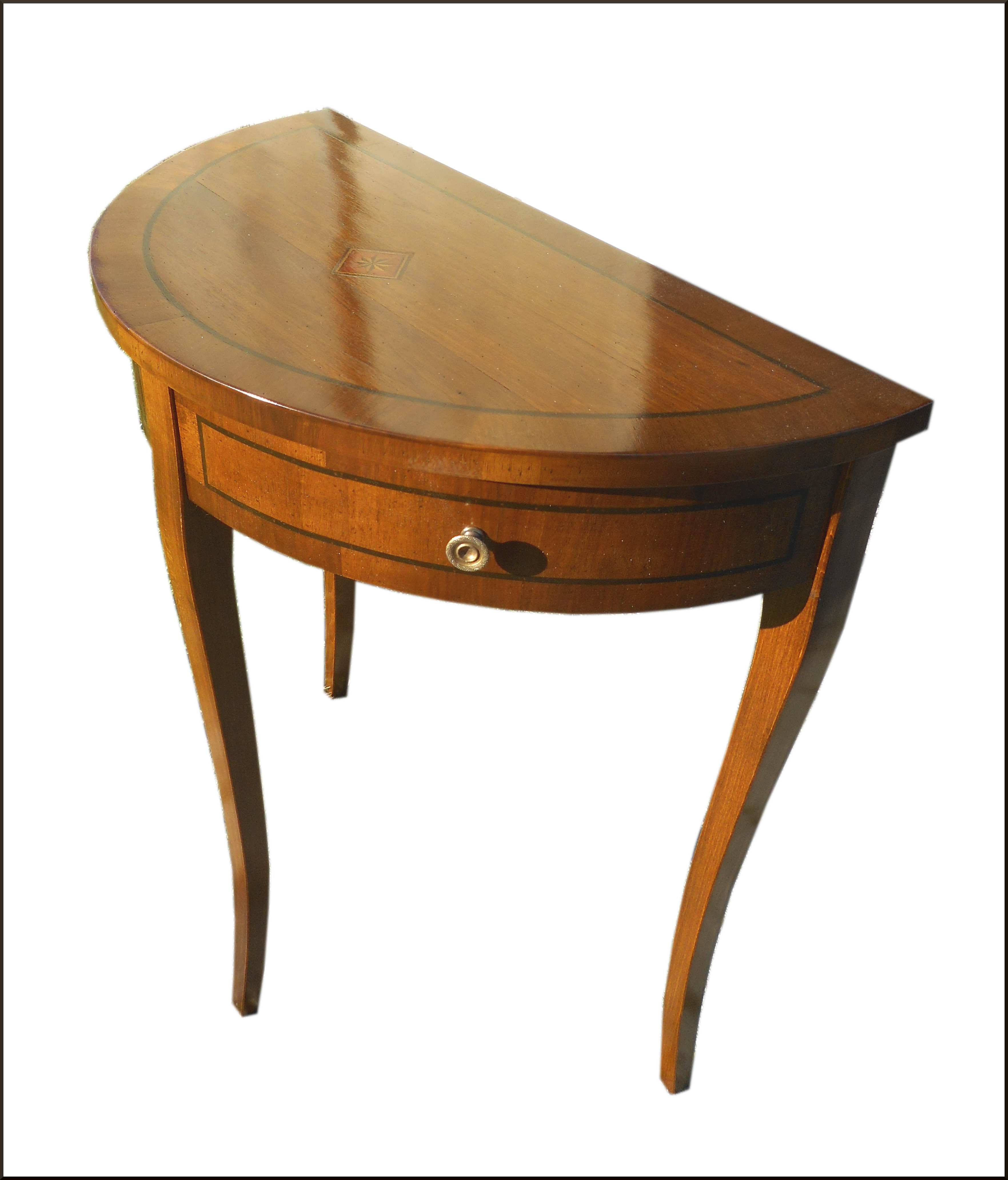 Tavolino demilune da ingresso con cassetti