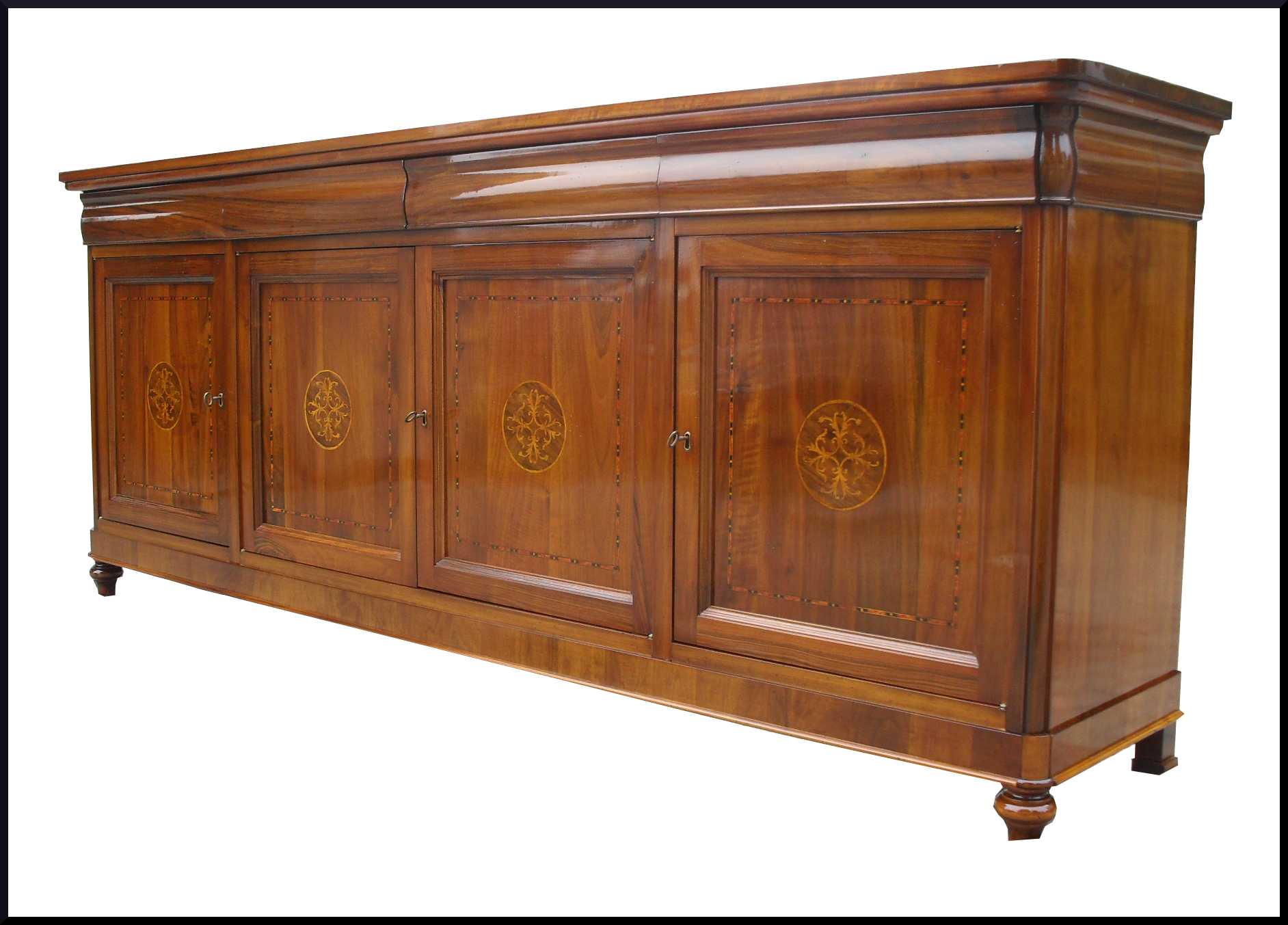Credenza 4 ante classica stile 800 intarsiata La Commode di Davide Corno