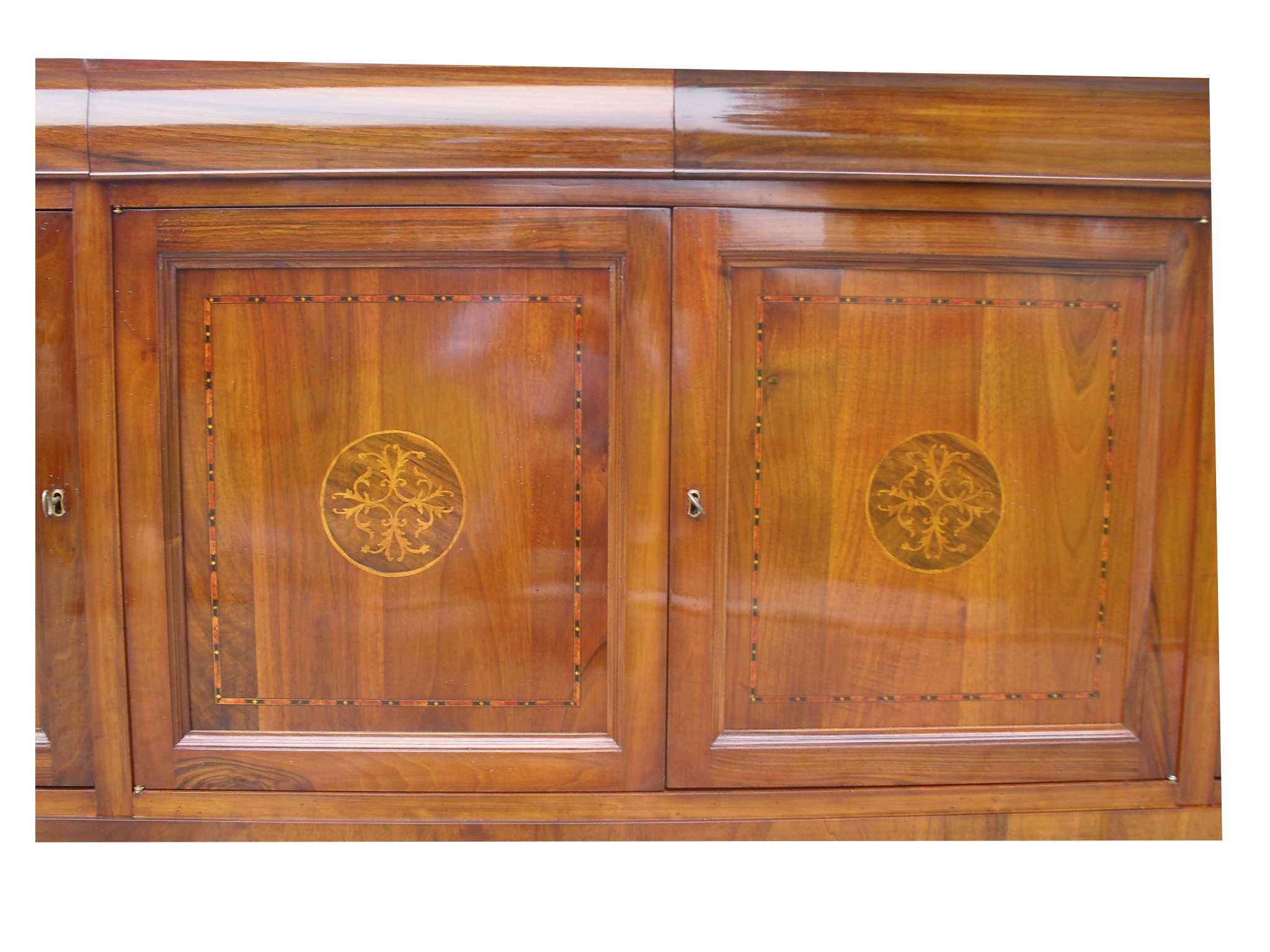 Credenza 4 ante classica stile 800 intarsiata La Commode di Davide Corno