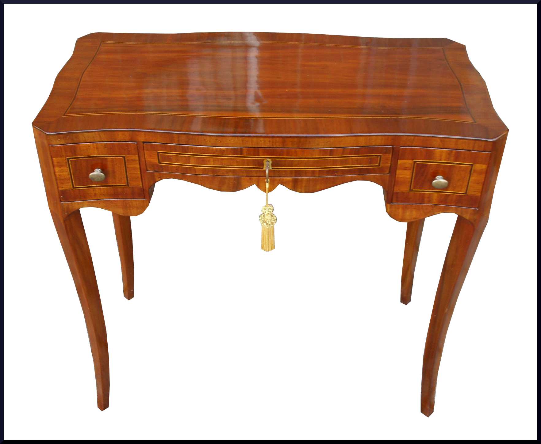 Scrittoio tavolino da ingresso lastronato noce