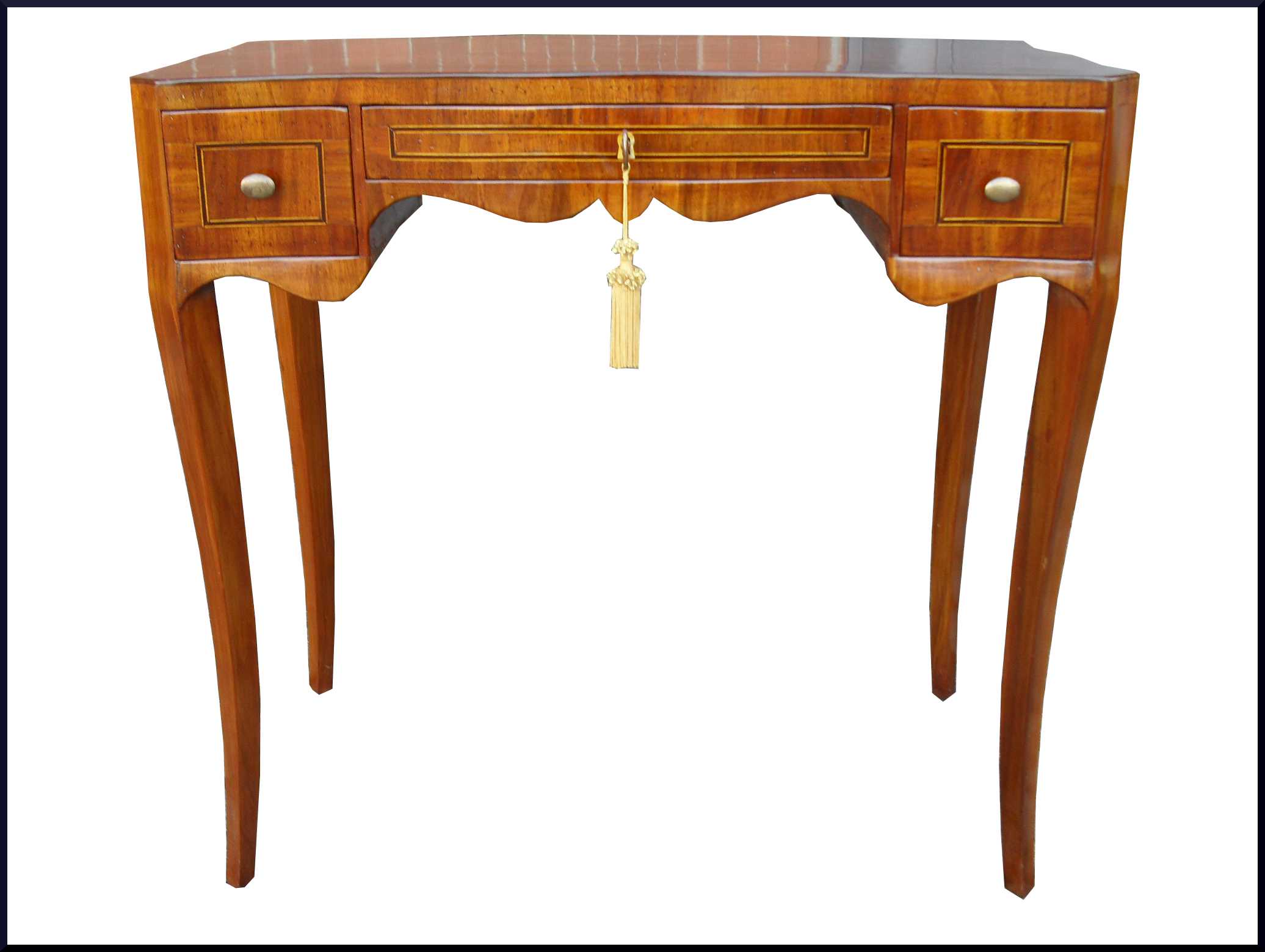 Scrittoio tavolino da ingresso lastronato noce