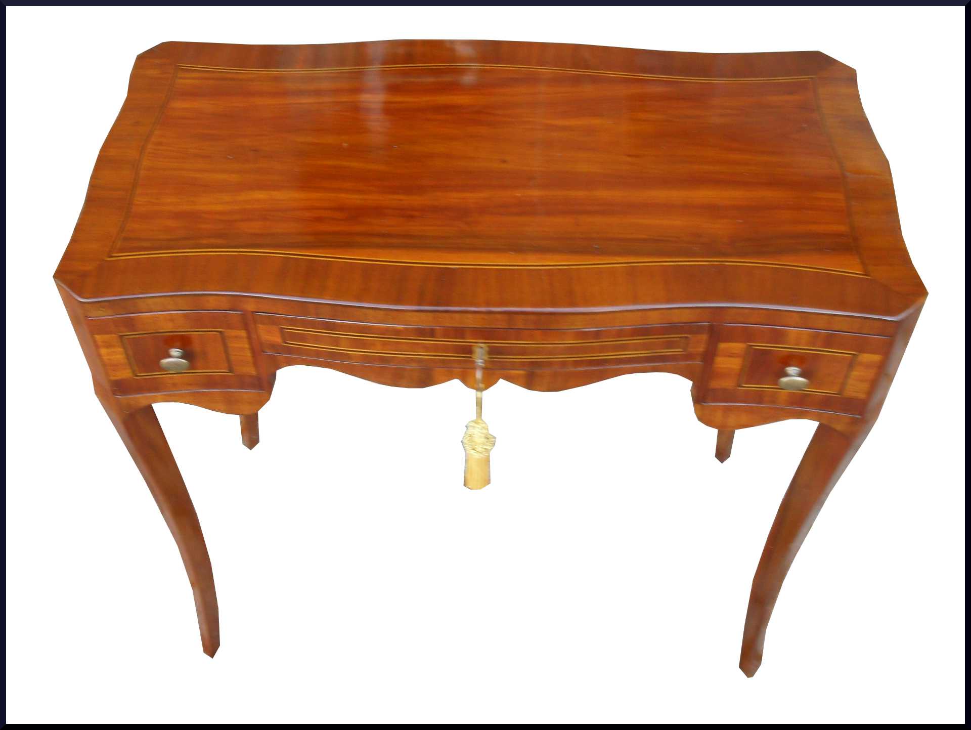 Scrittoio tavolino da ingresso lastronato noce