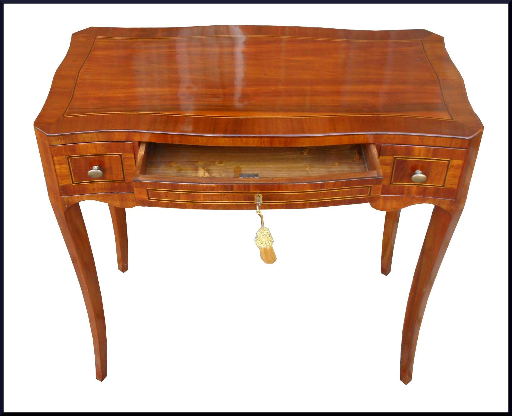 Scrittoio tavolino da ingresso lastronato noce