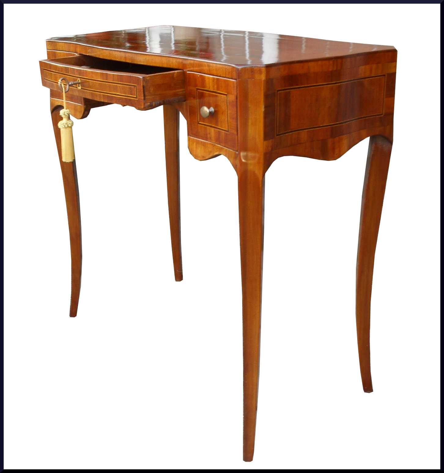 Scrittoio tavolino da ingresso lastronato noce