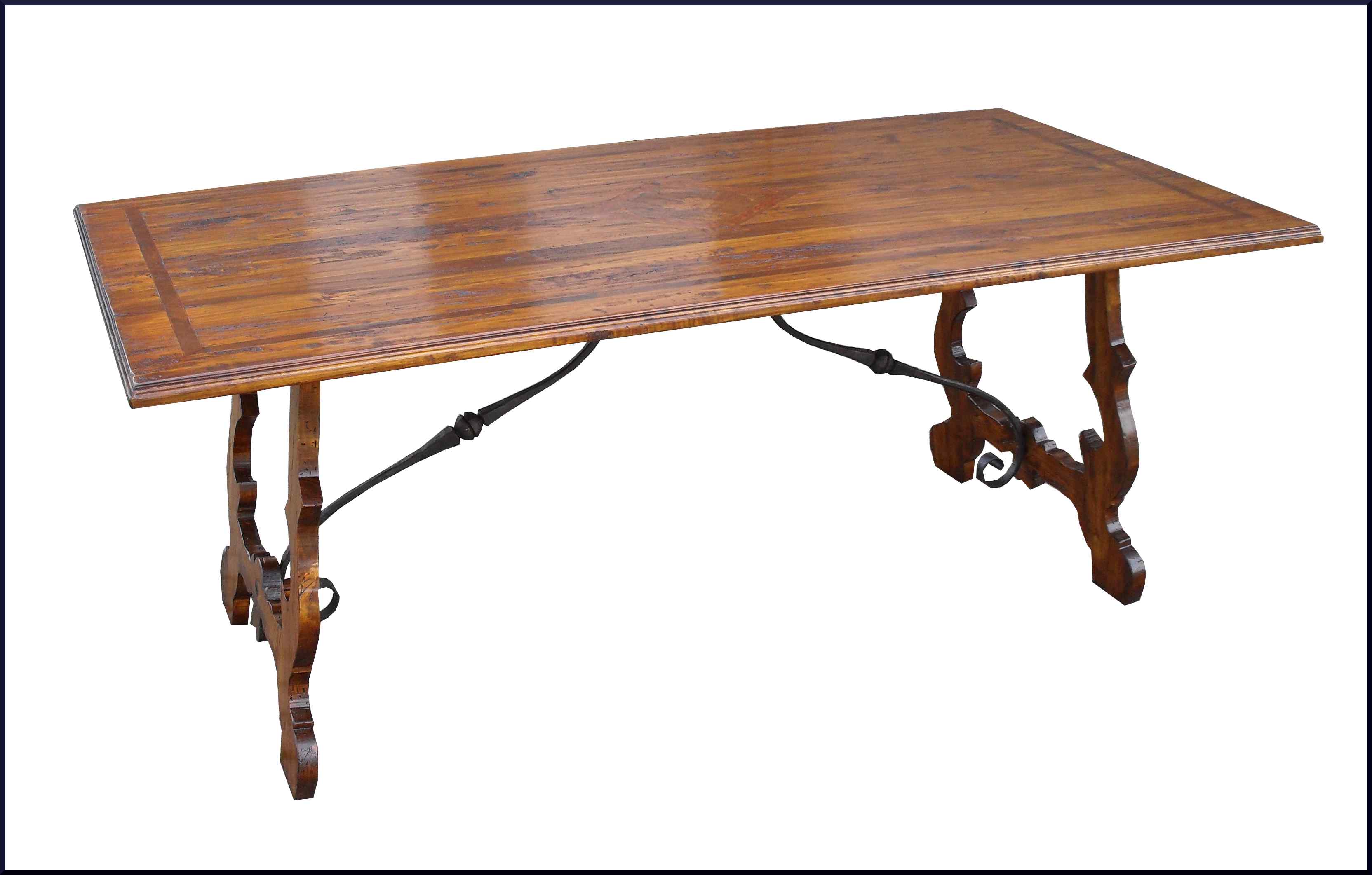 Tavolo fratino con ferri in legno antico 600