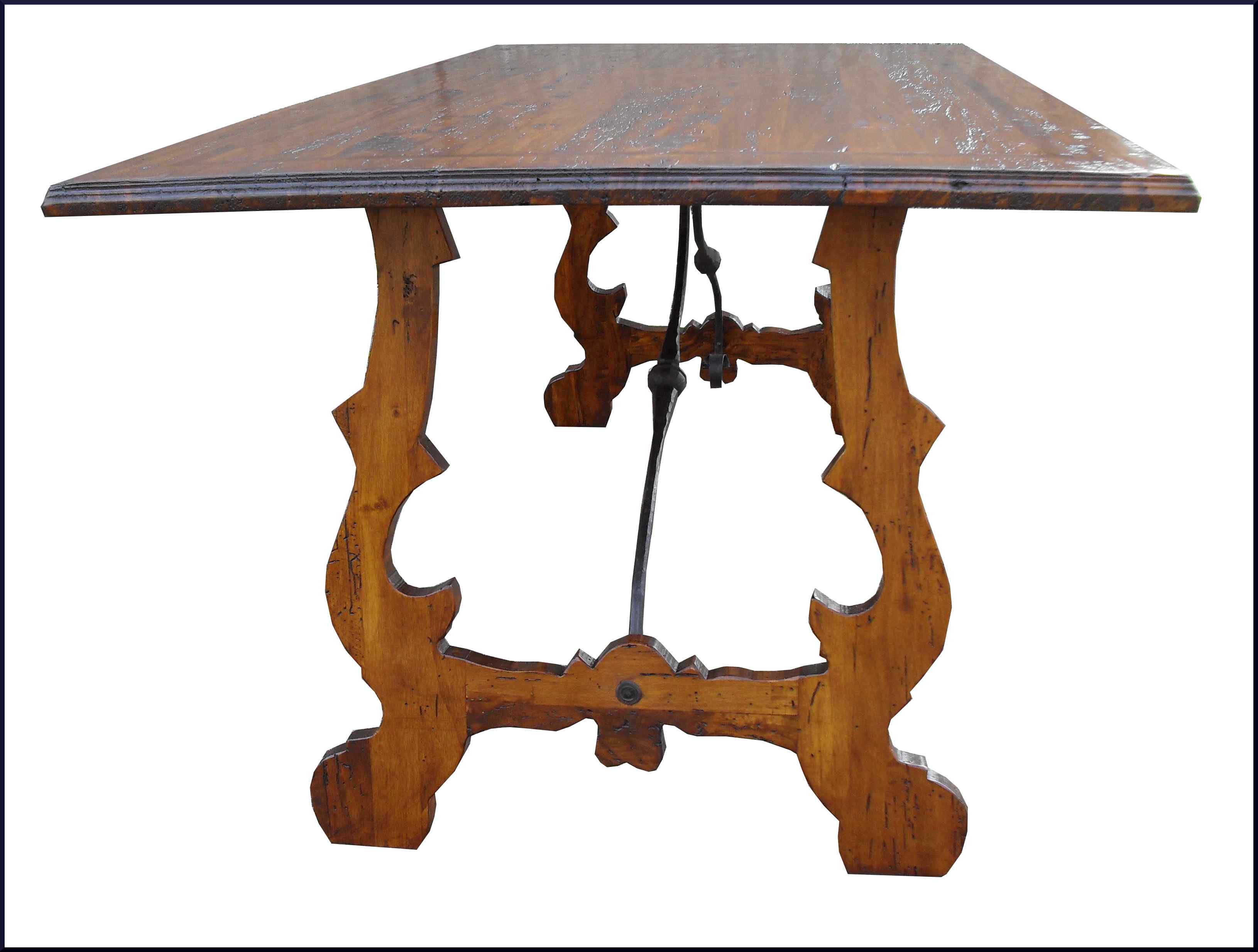 Tavolo fratino con ferri in legno antico 600