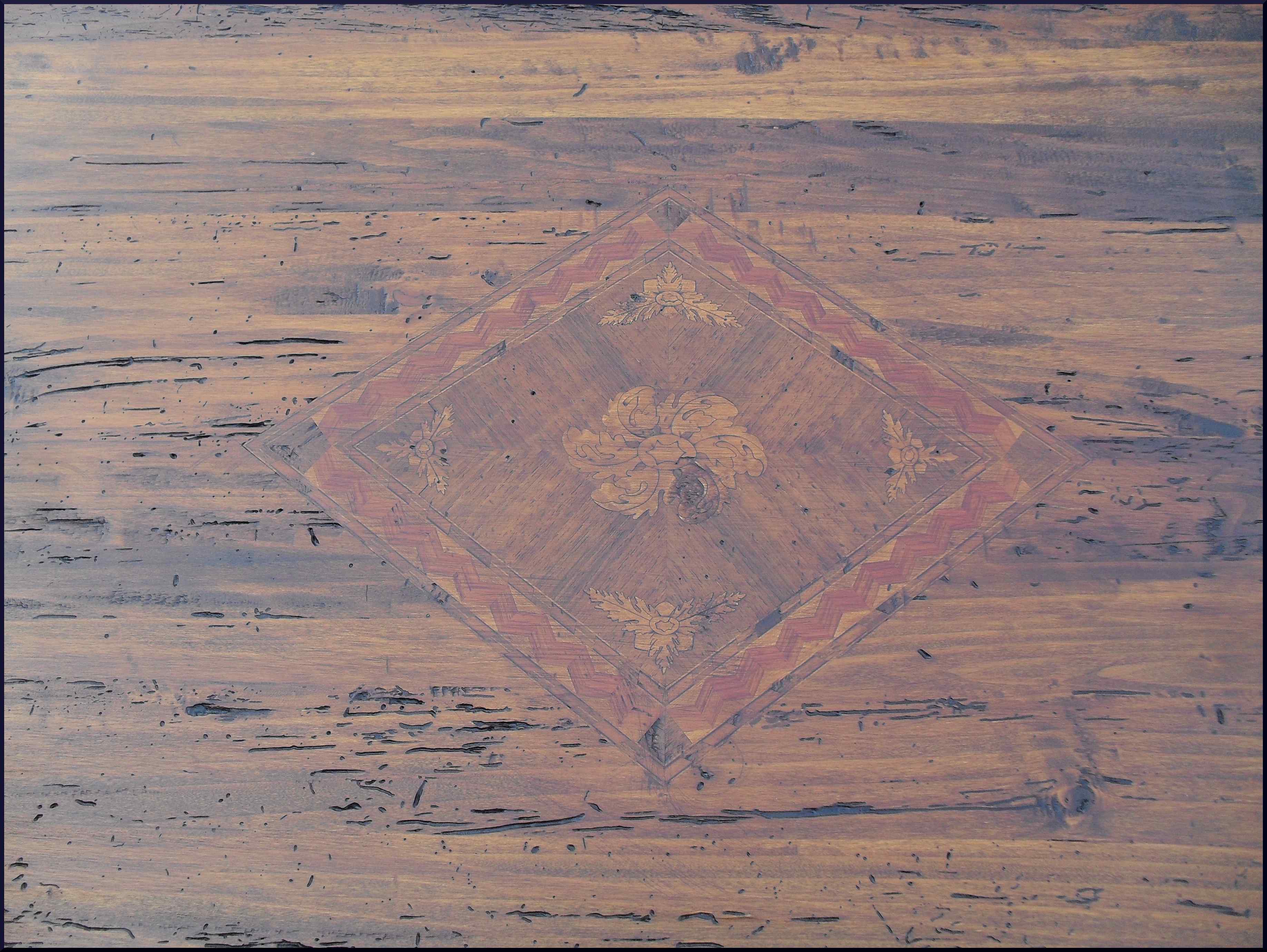 Tavolo fratino con ferri in legno antico 600