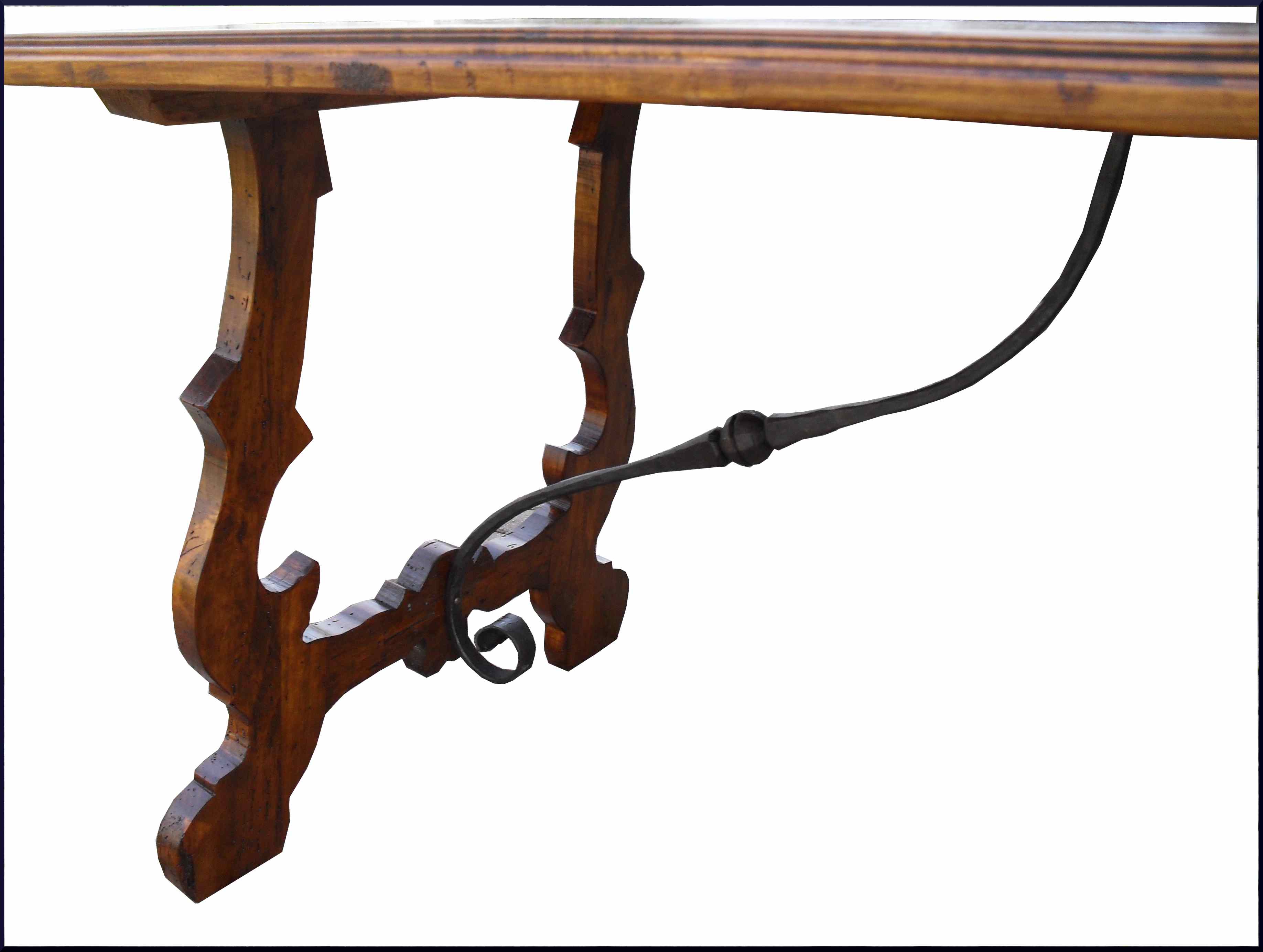 Tavolo fratino con ferri in legno antico 600