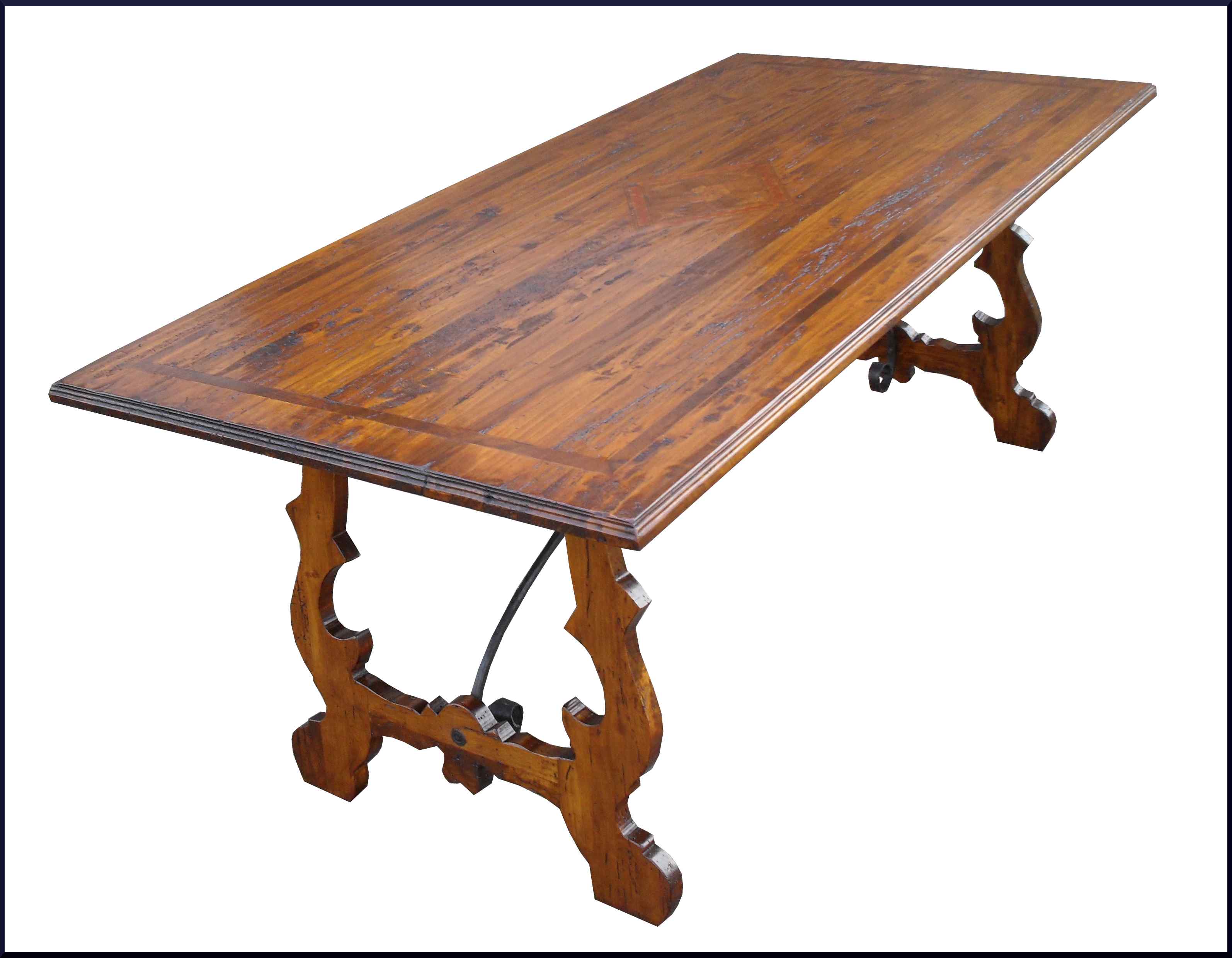 Tavolo fratino con ferri in legno antico 600