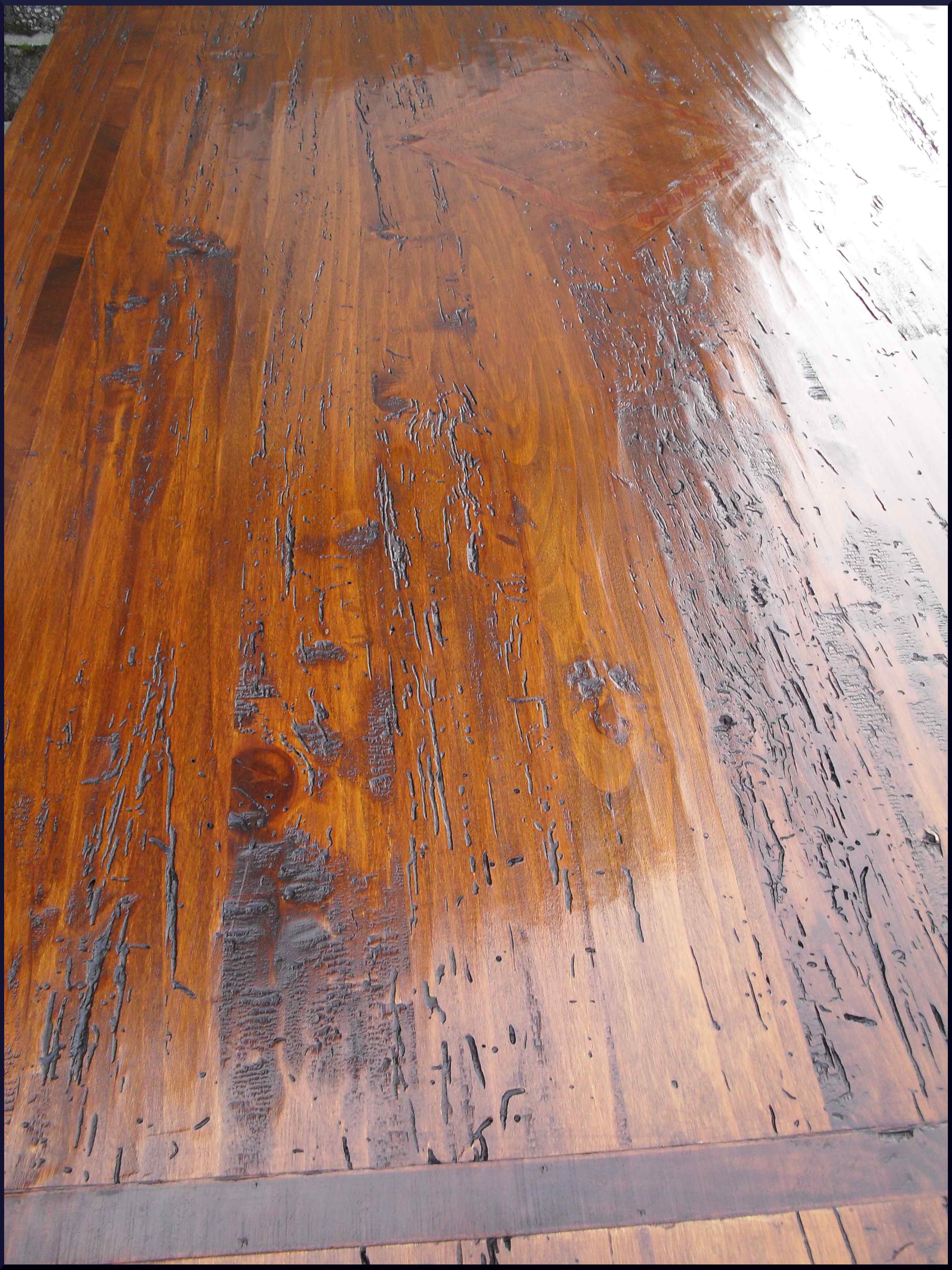 Tavolo fratino con ferri in legno antico 600