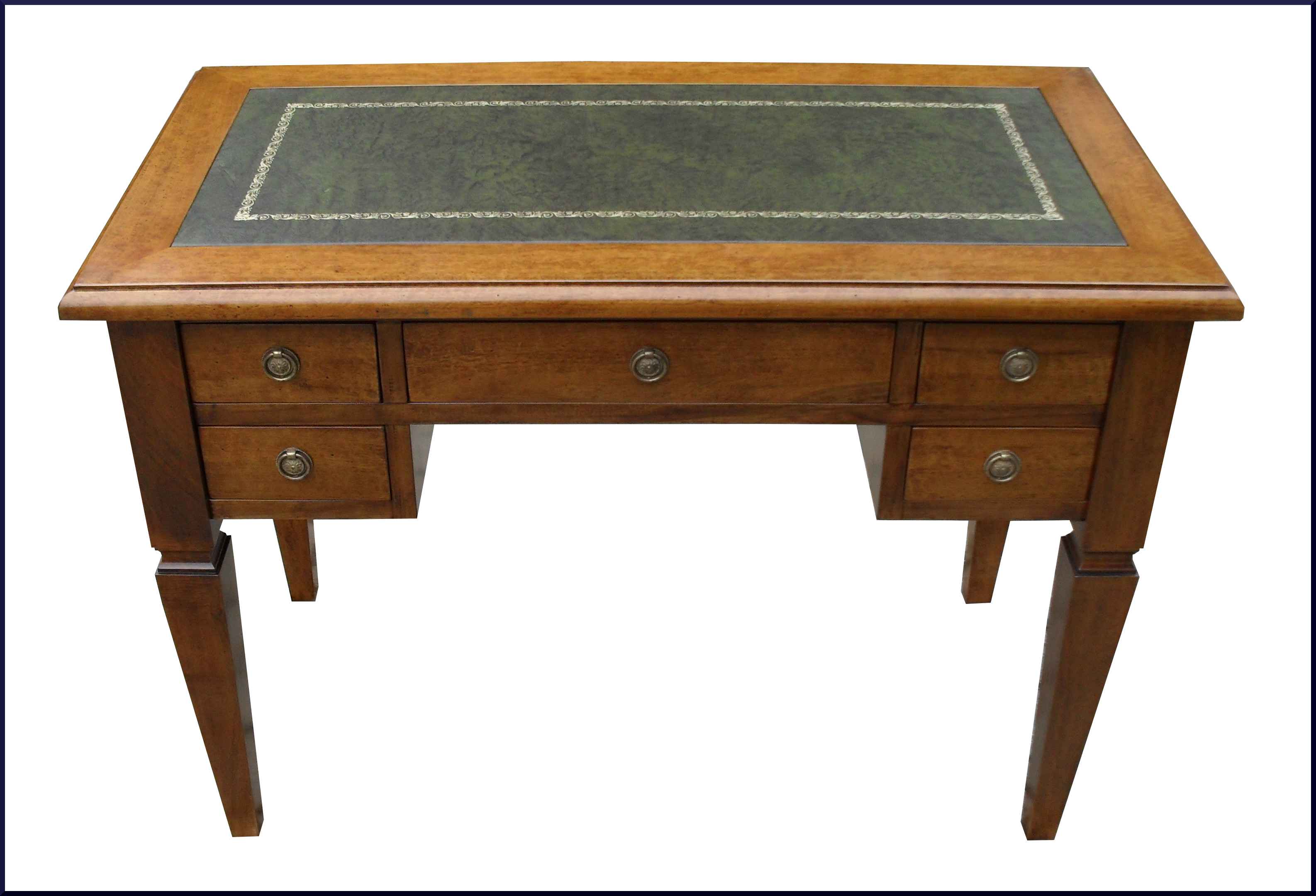 Scrittoio artigianale noce massello con pellle