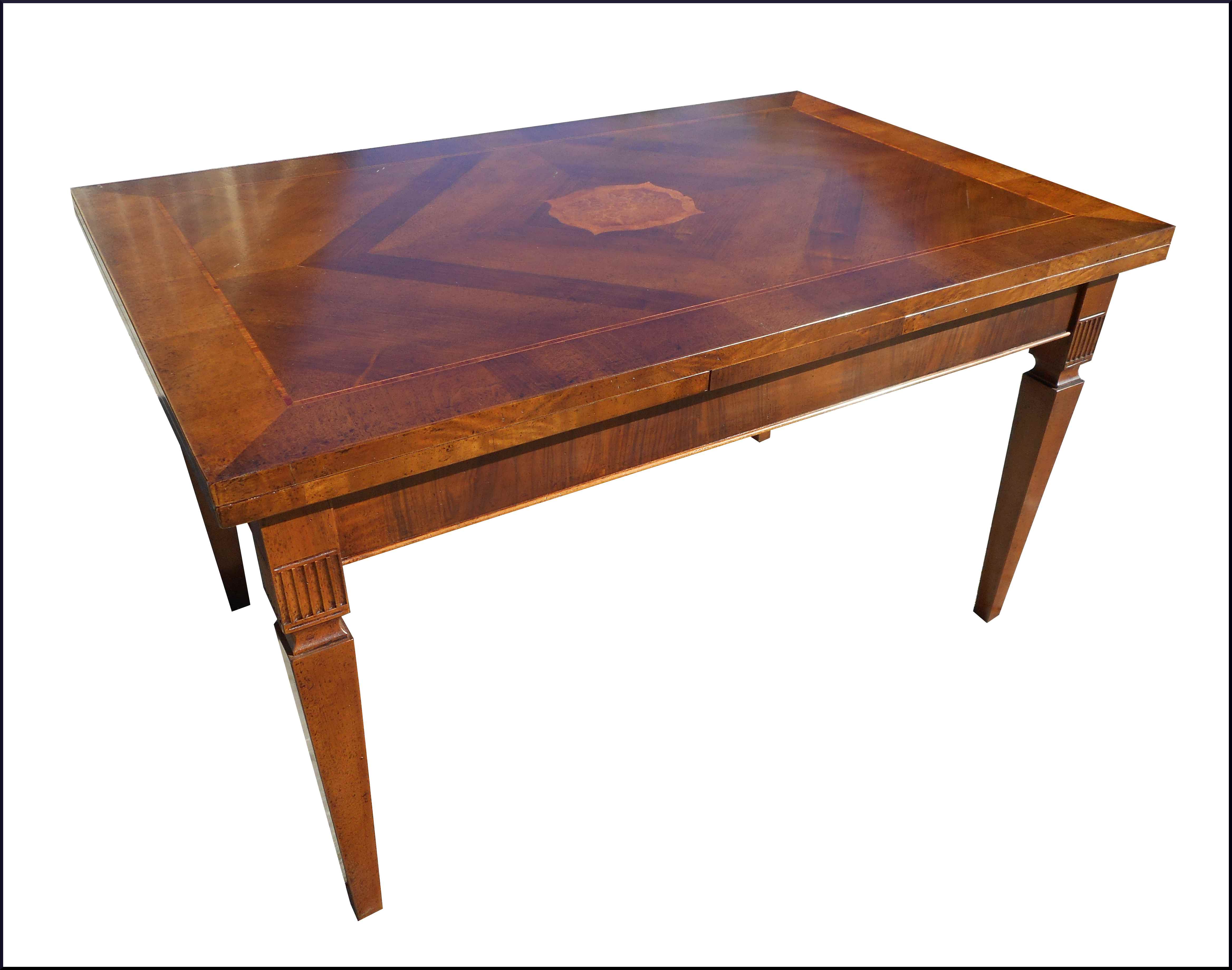 Tavolo rettangolare allungabile con intarsio