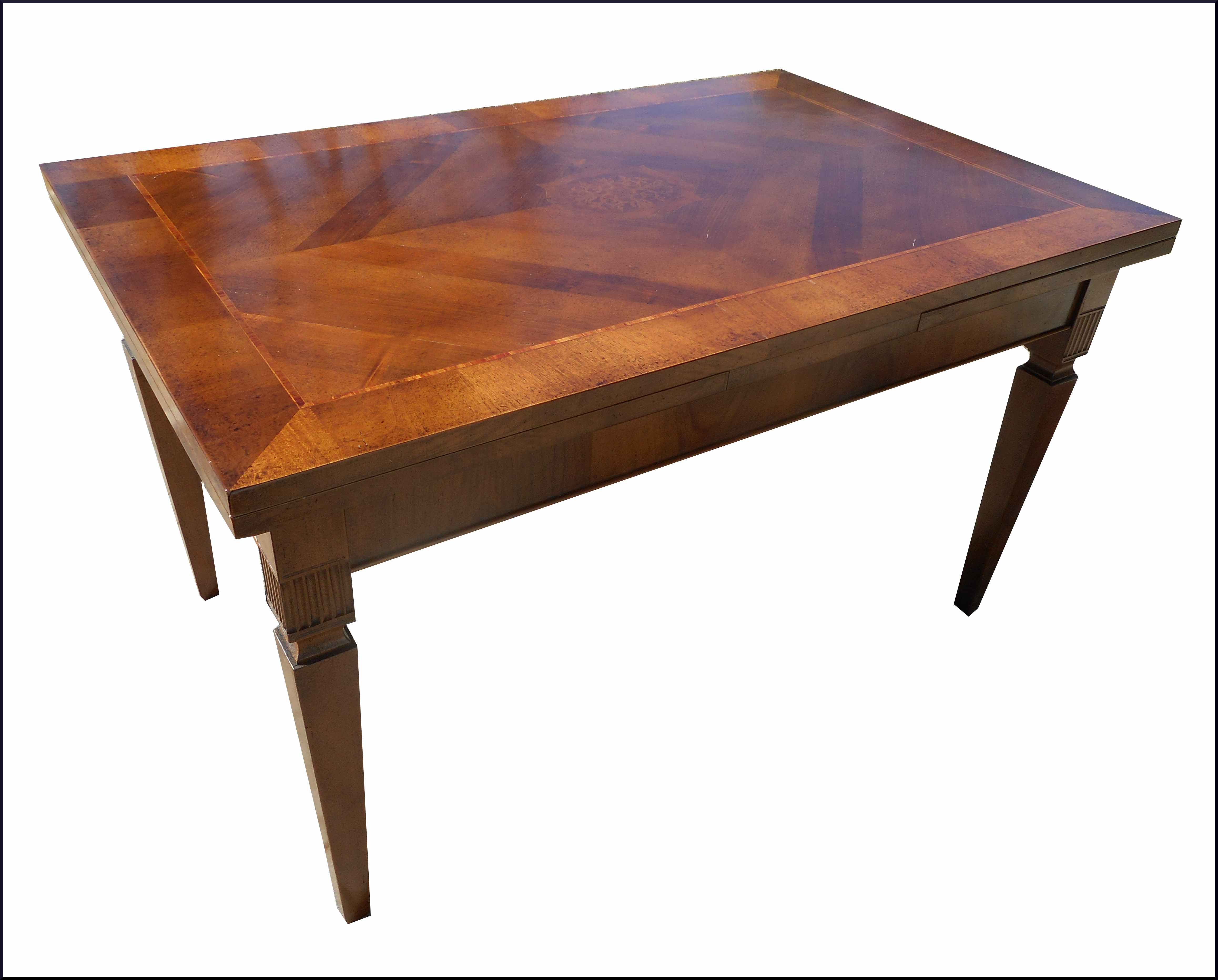 Tavolo rettangolare allungabile con intarsio