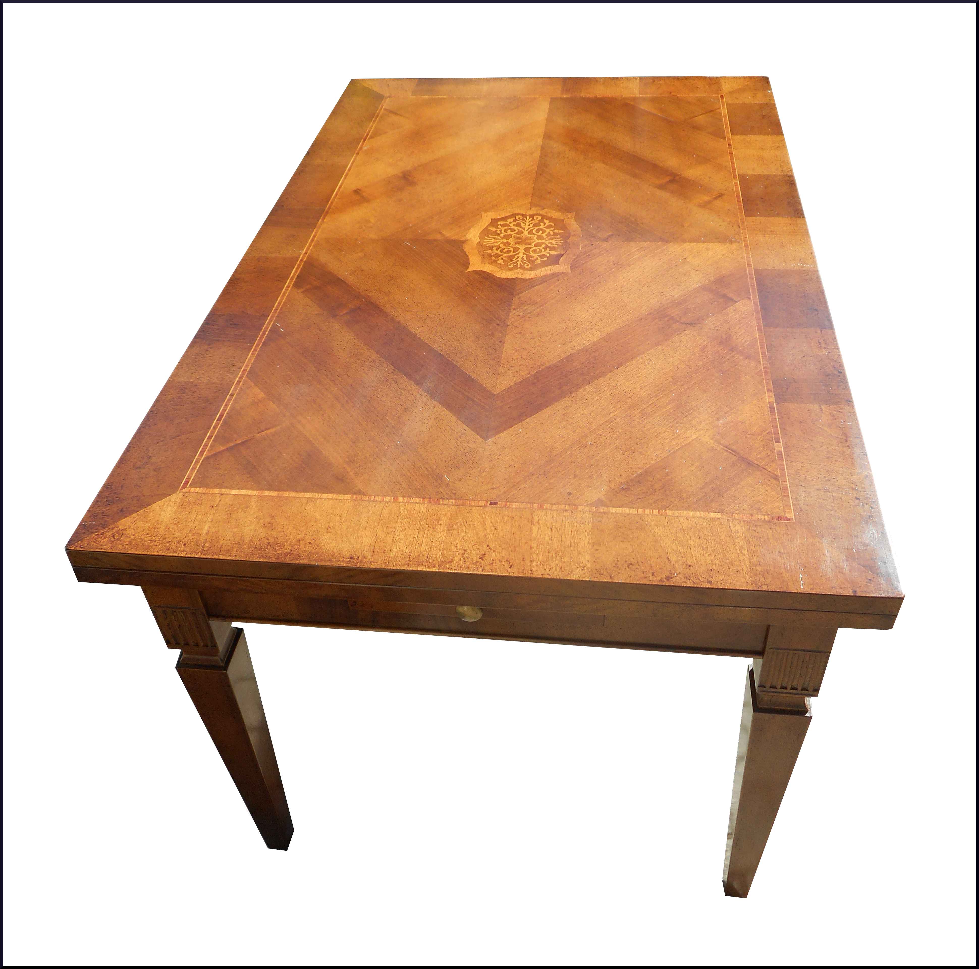 Tavolo rettangolare allungabile con intarsio