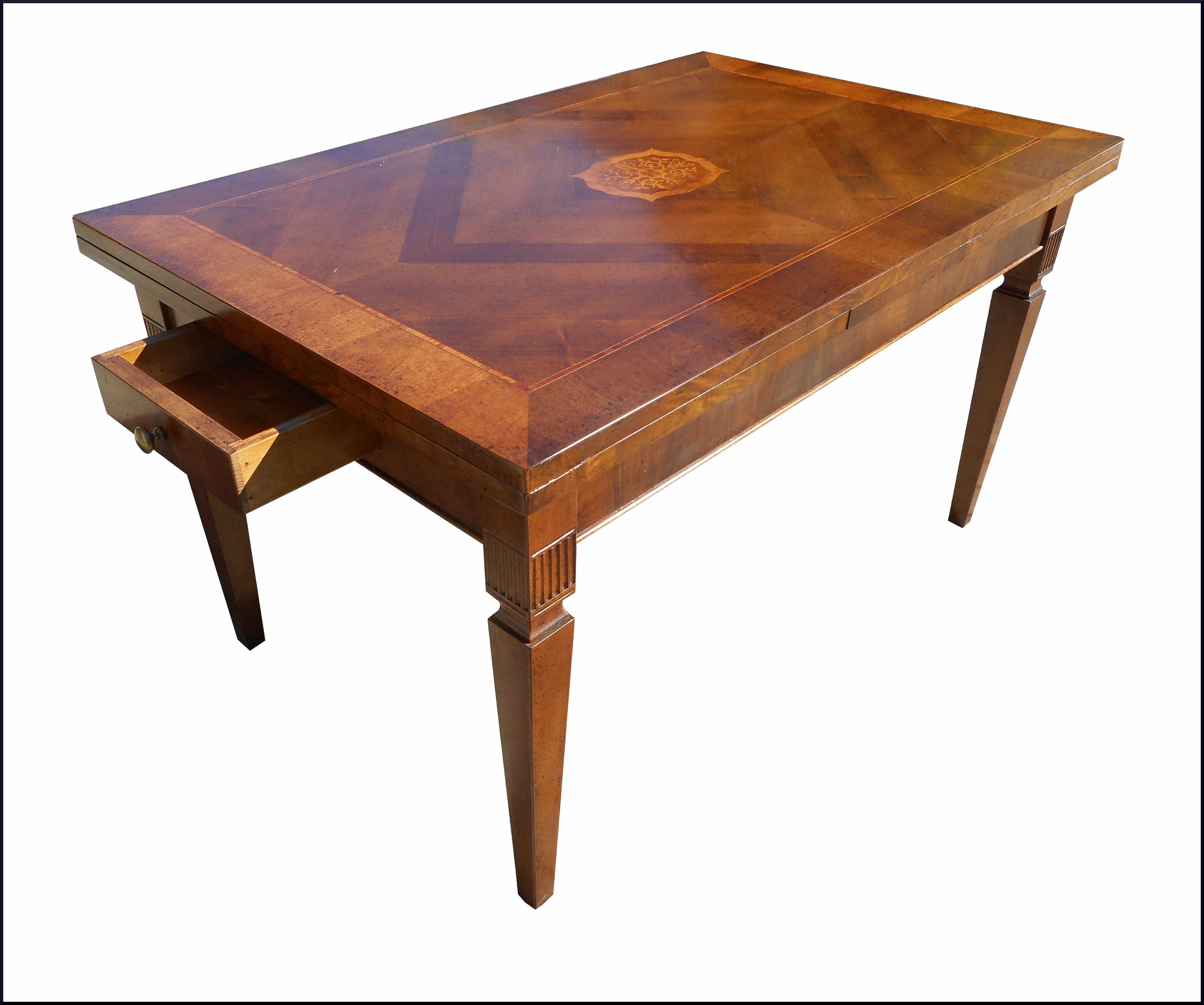 Tavolo rettangolare allungabile con intarsio