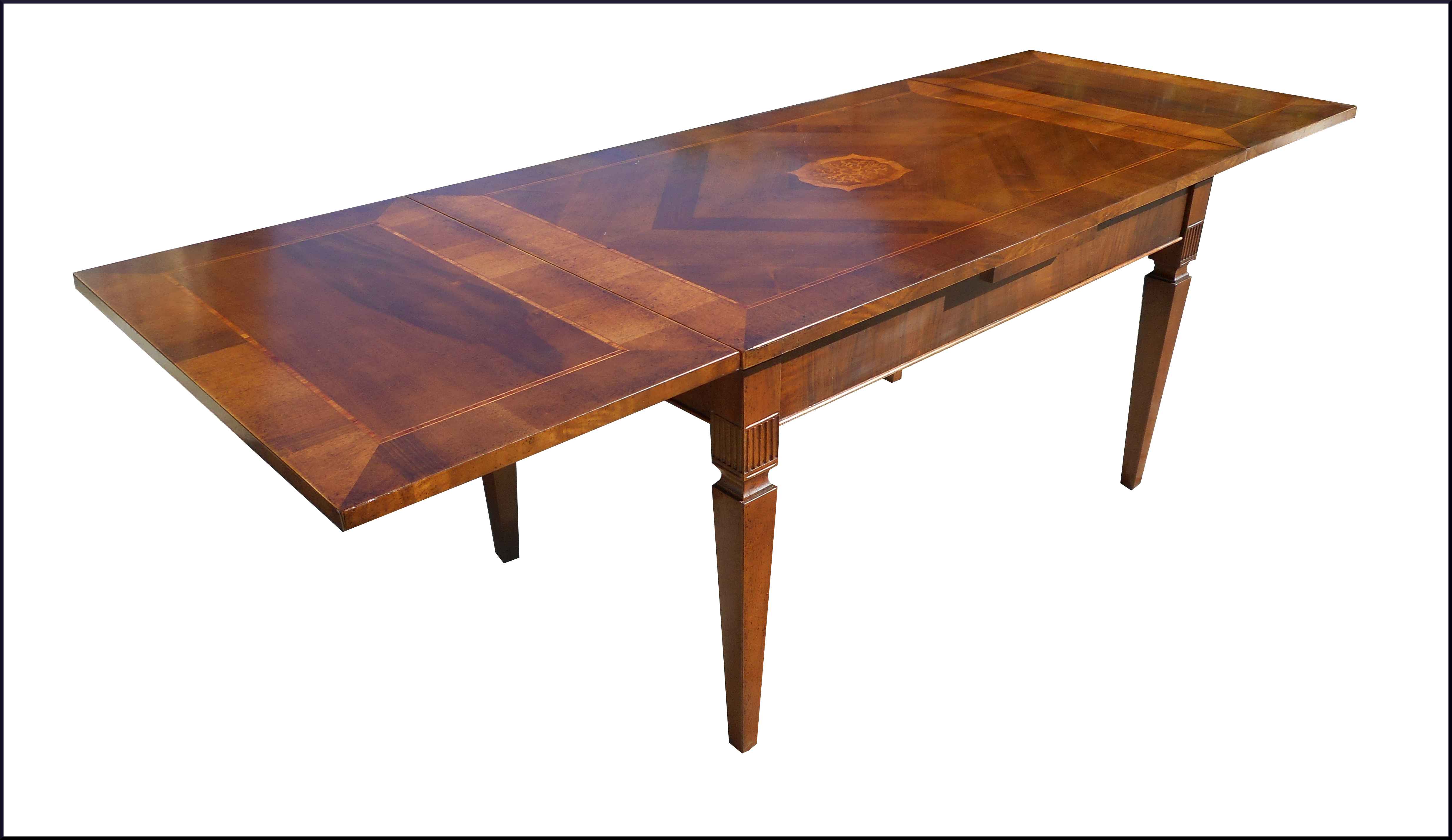Tavolo rettangolare allungabile con intarsio