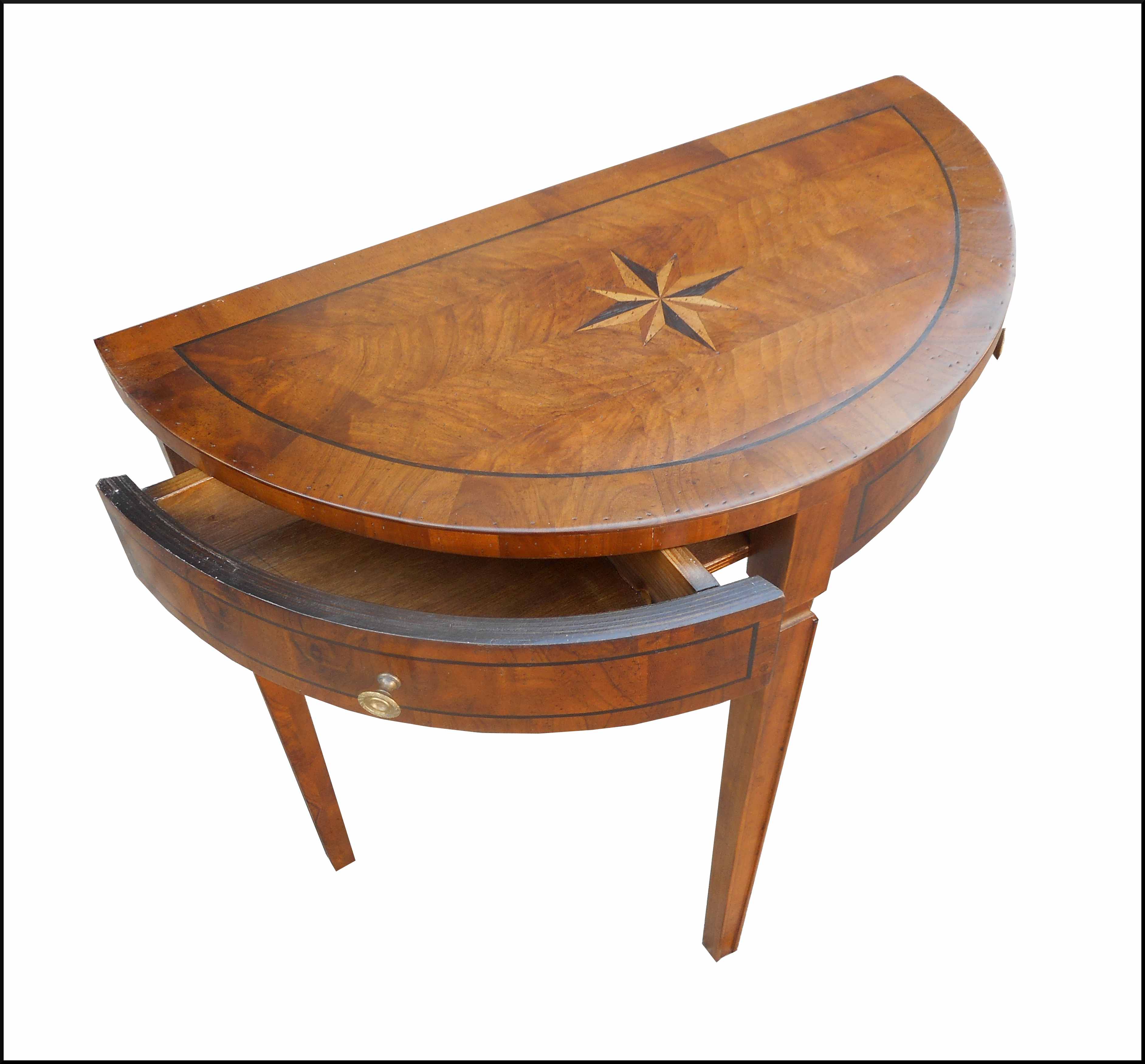 Consolle demilune due cassetti