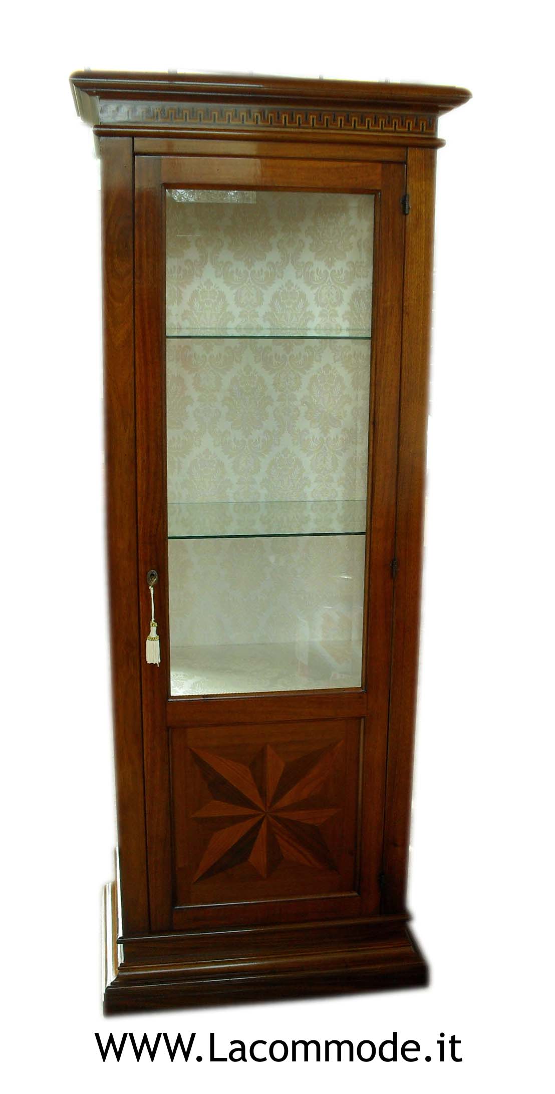 Vetrina argentiera 1 porta con intarsio classico